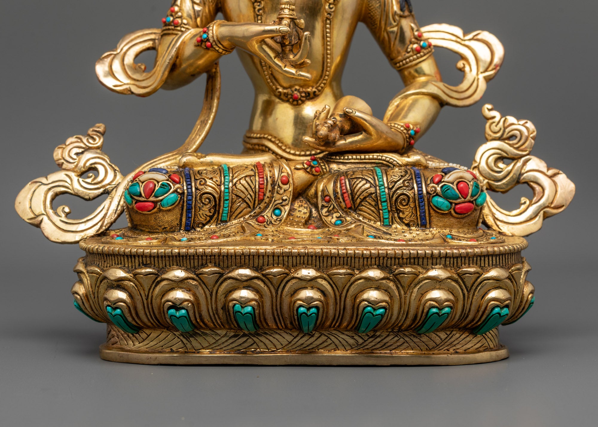 Authentic Vajrasattva Statue | 24K Gold-Gilded Face Buddhist Statue