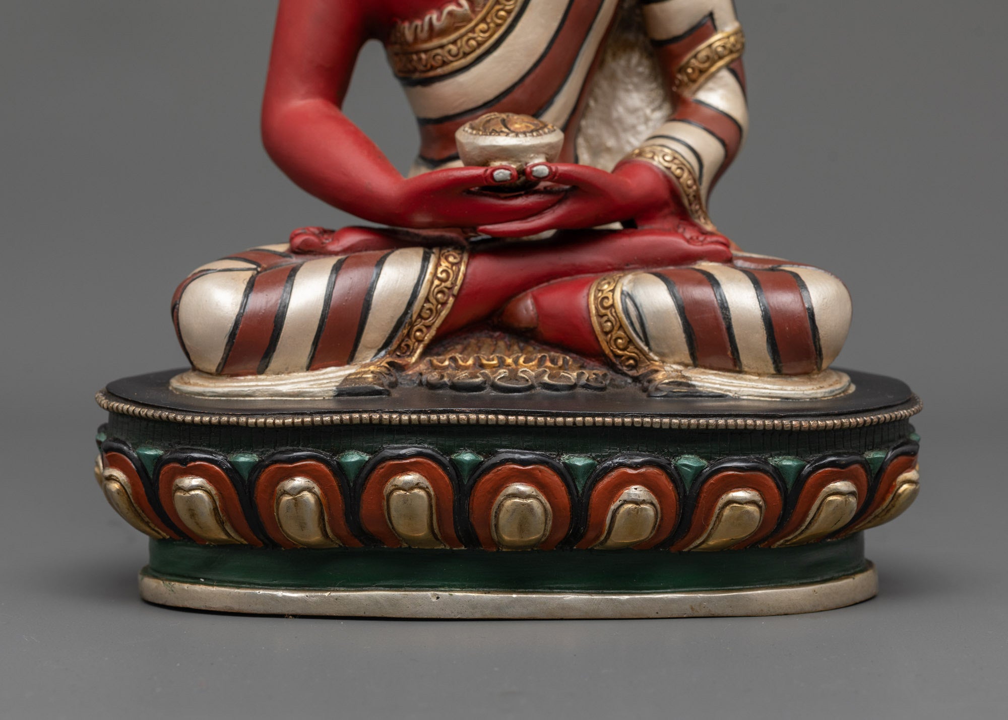 Red Amitabha Buddha Statue | Traditional Nepalese Copper Buddhist Art