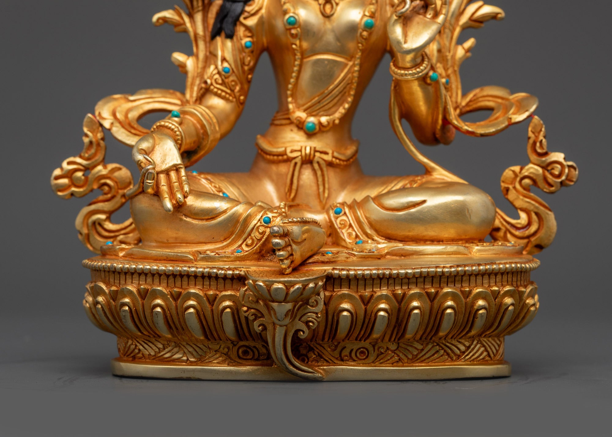 Hand-Carved Green Tara Statue | Divine Compassion Deity from Nepal