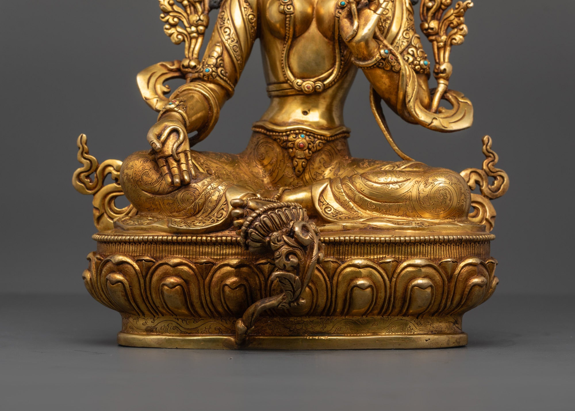 Tranquil Green Tara Statue | Original Handmade Buddhist Sculpture