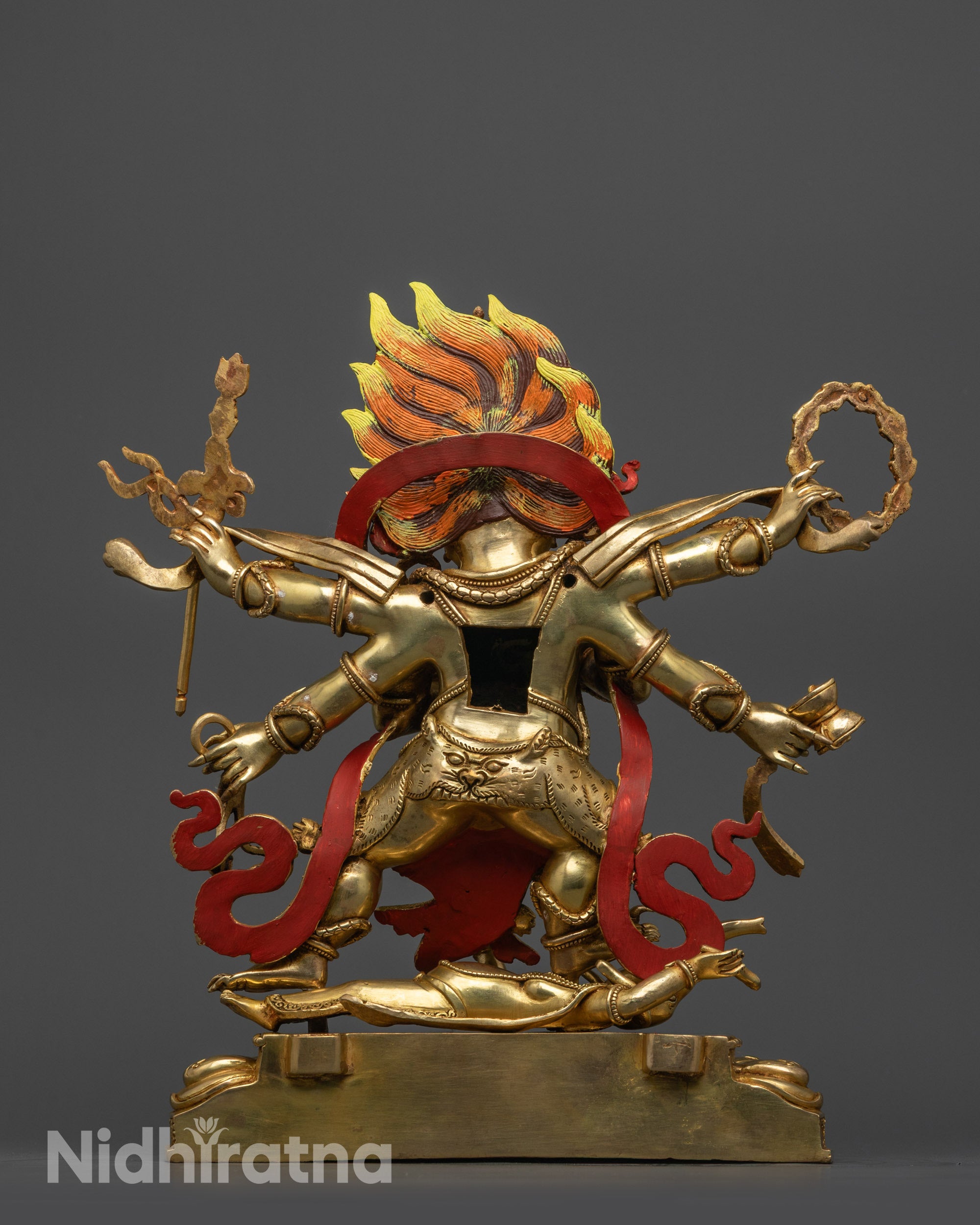 Wrathful Six Armed Mahakala Statue | Guardian of the Dharma