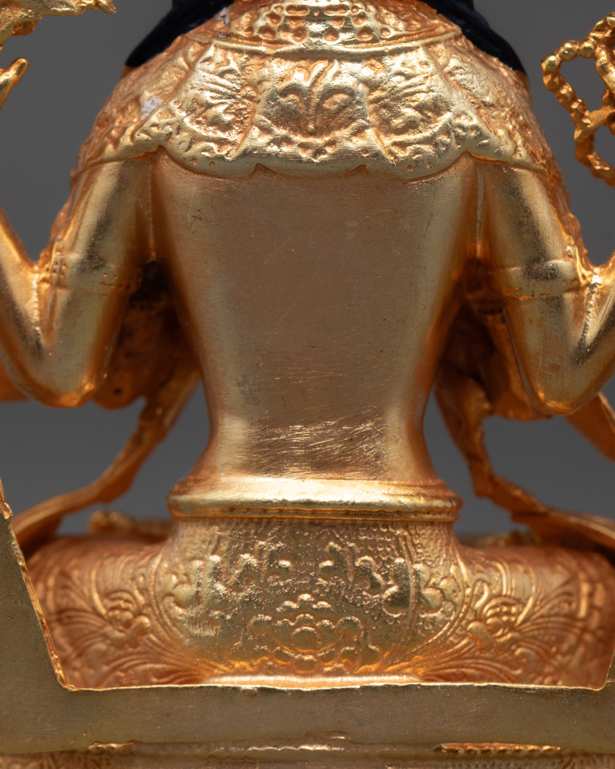 Nepalese Chenrezig Statue | 24k Gold Gilded Machine-Cast