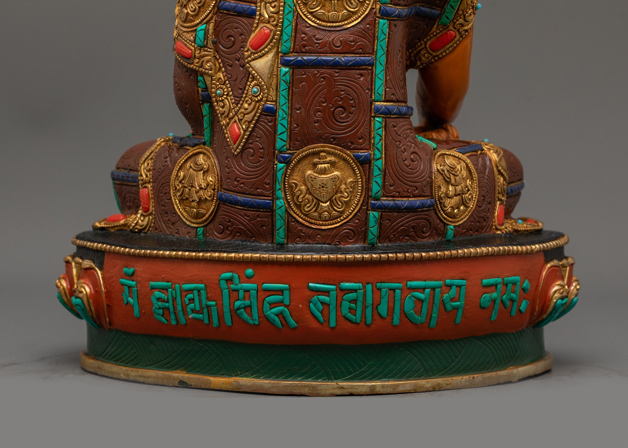Premium Hand-Carved Shakyamuni Buddha Sculpture | Colored Statue