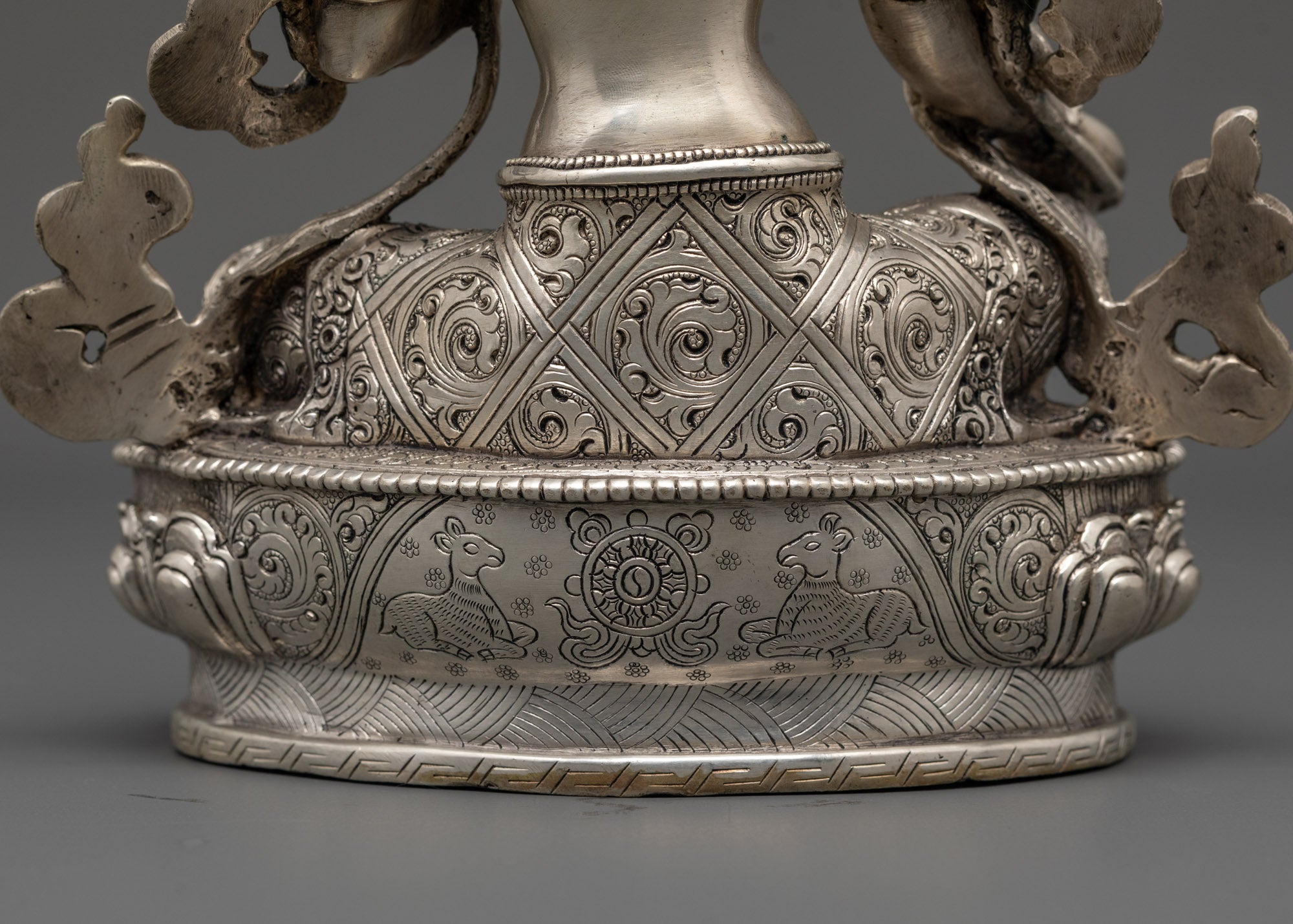 Nepal Handmade Silver-Plated Green Tara Statue
