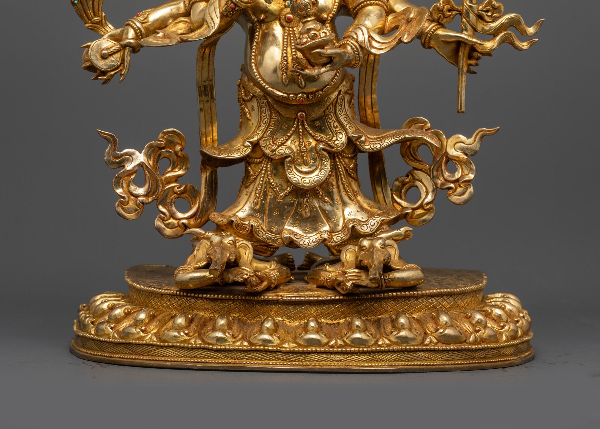White Mahakala Statue from Nepal | Wrathful Deity for Meditation