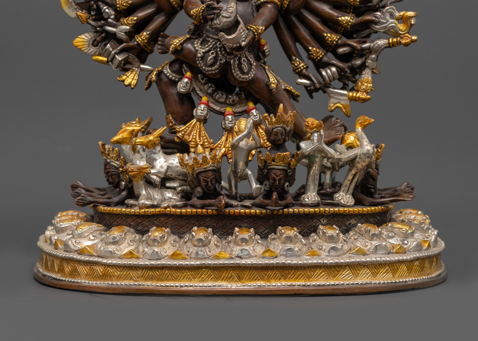 Oxidized Yamantaka Statue | Tibetan Buddhist Wrathful Deity Sculpture