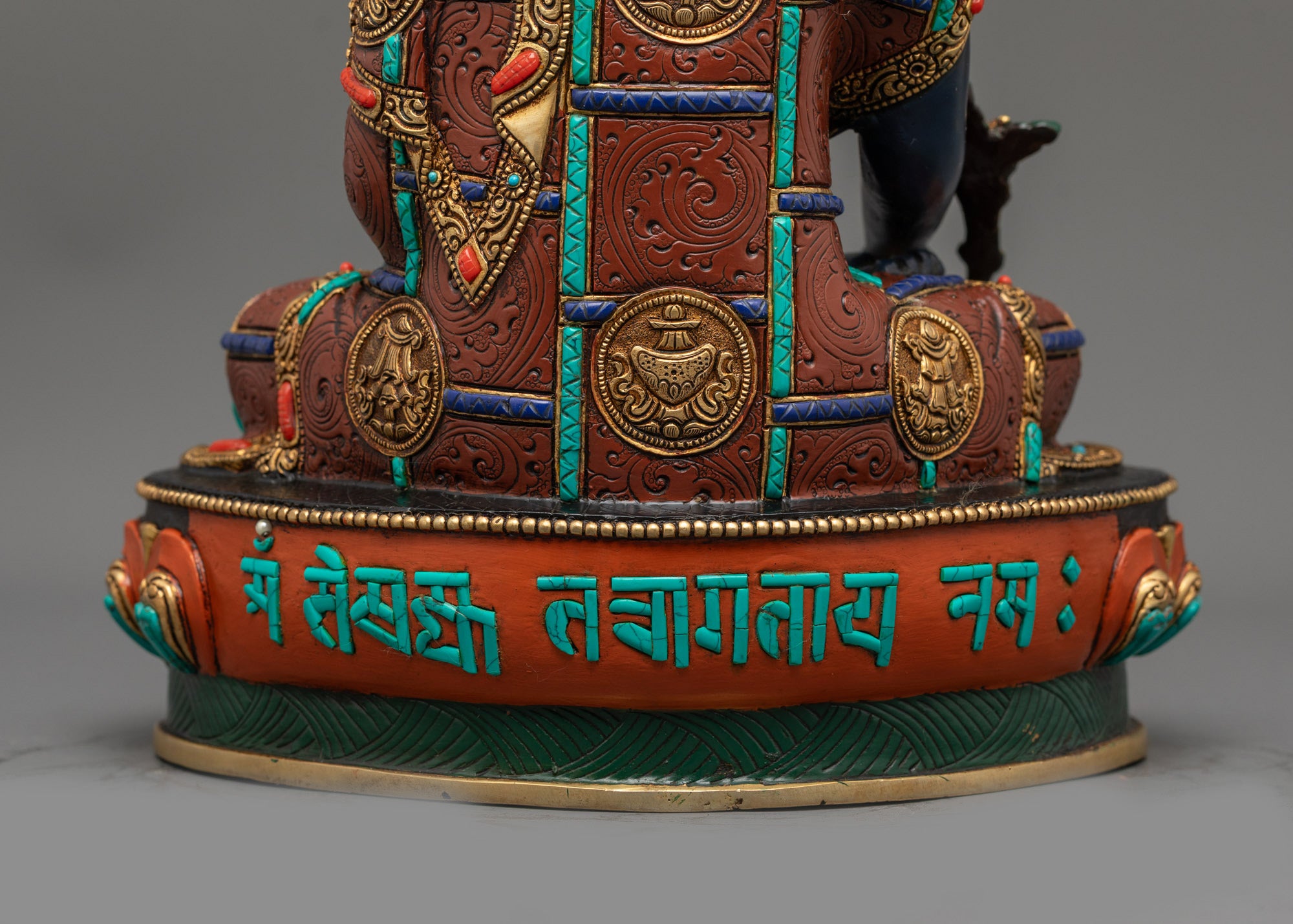 Blue Bhaisajyaguru Statue | Traditional Nepalese Idol for Healing