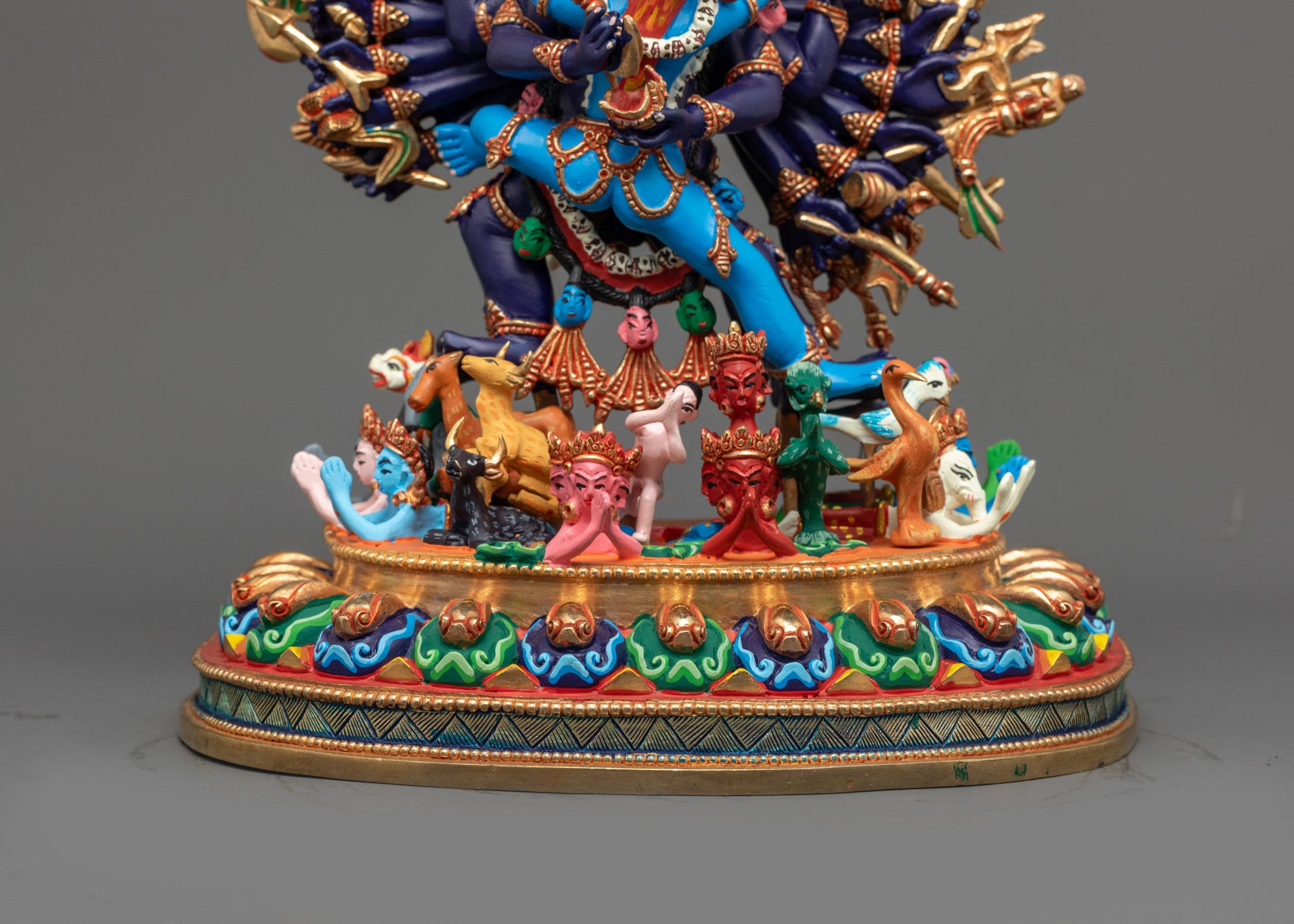 Tibetan Yamantaka Statue | Handcrafted Dark Blue Sculpture