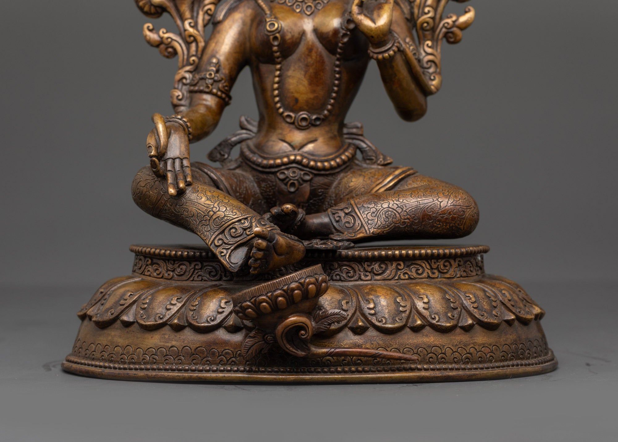 Majestic Green Tara Statue | Himalayan Traditional Buddhist Art