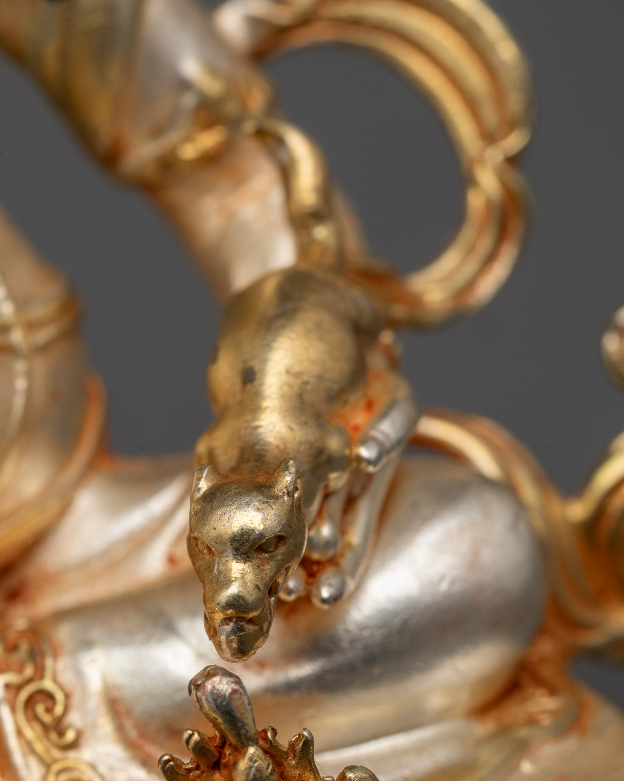 Precision-Made Dzambhala Idol | Silver-Plated Devotional Wealth Figure