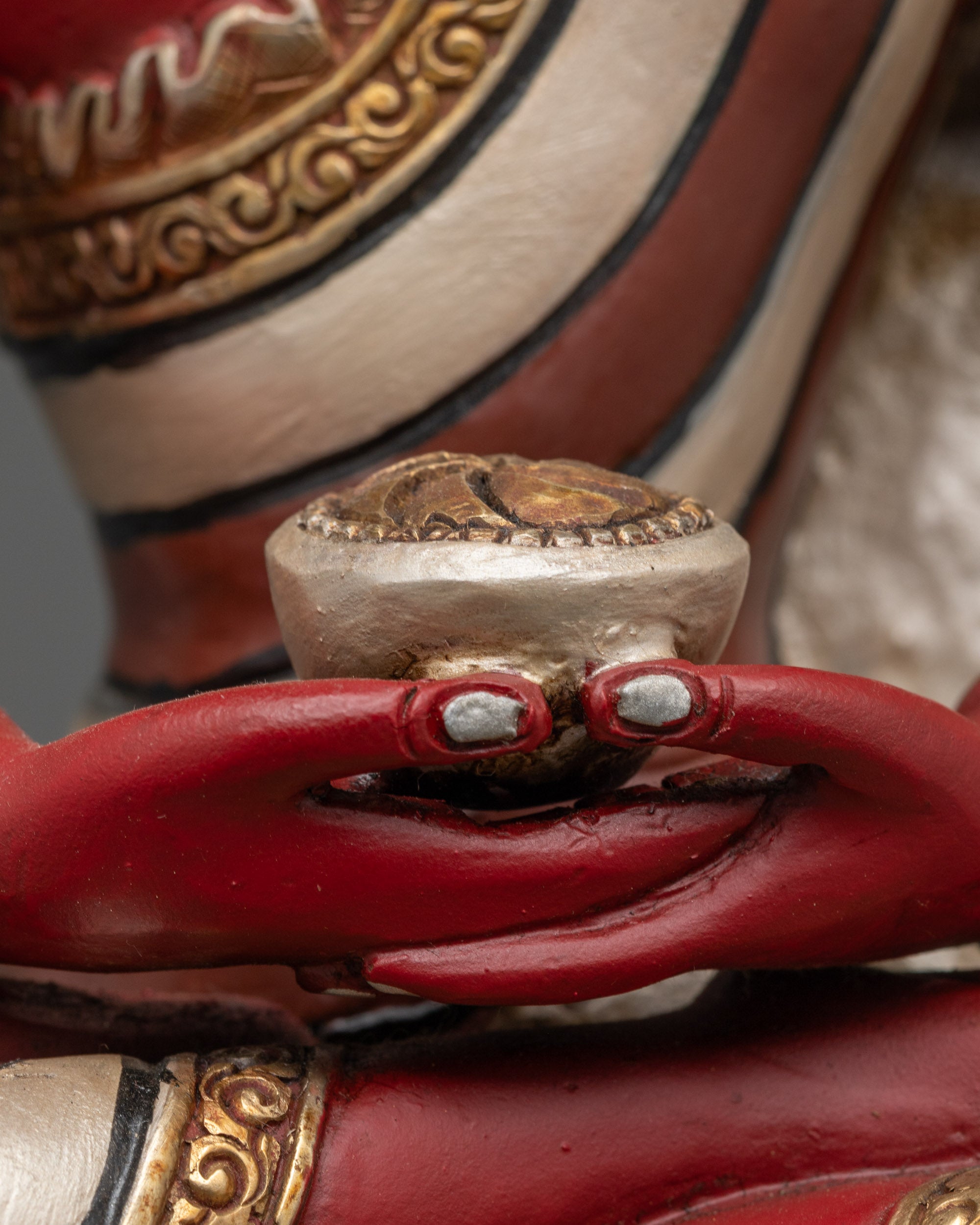 Red Amitabha Buddha Statue | Traditional Nepalese Copper Buddhist Art