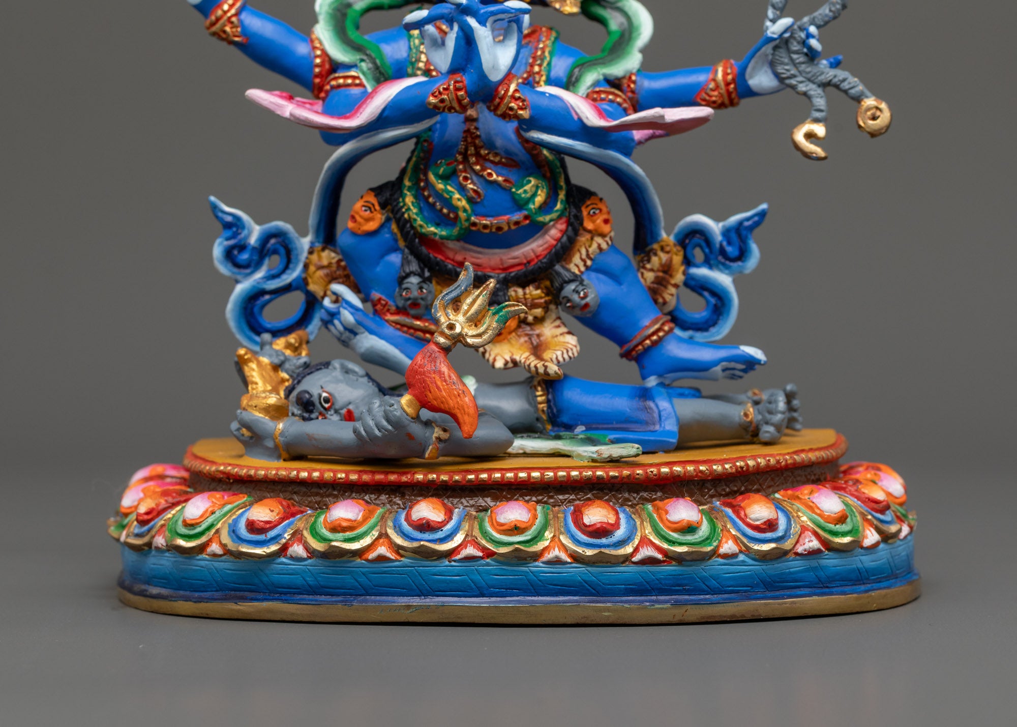 Colored Four-Armed Vajrapani Statue | Spiritual Buddhist Artwork