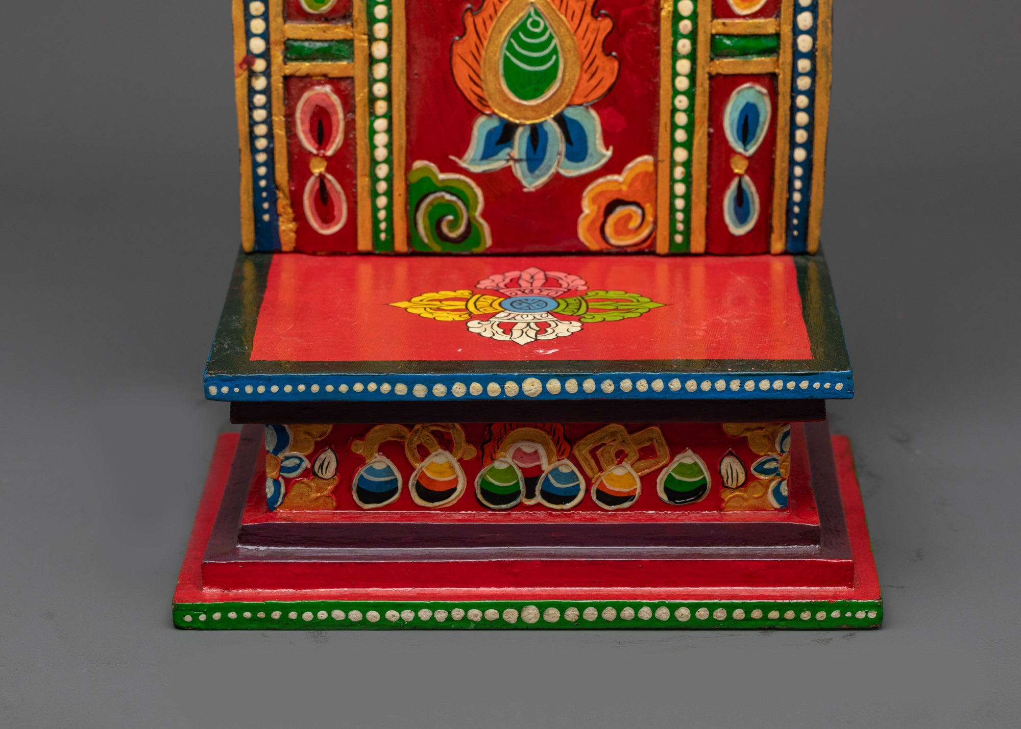 Traditional Buddhist Throne | Artisan Hand-Carved Woodwork