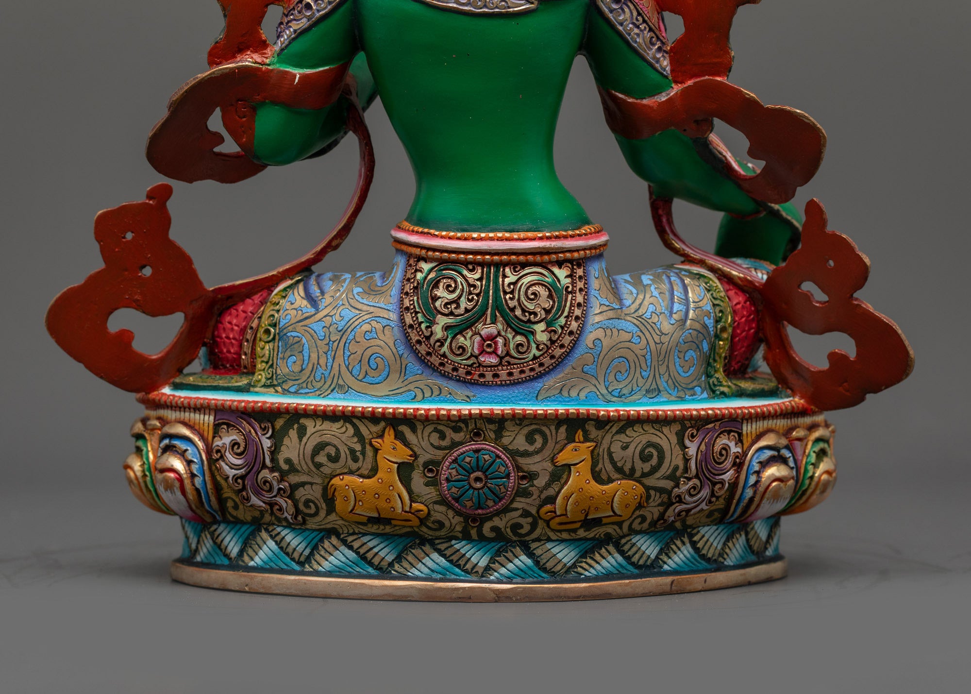 Coloured Green Tara Statue | Peaceful Nepalese Meditation Sculpture