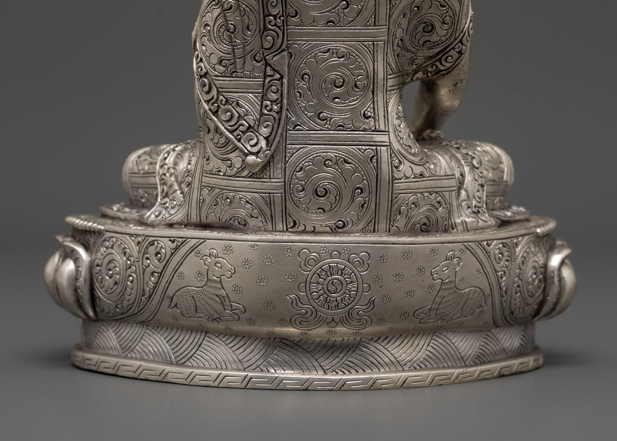 Silver-Plated Shakyamuni Buddha Statue | Buddhist Altar Figurine
