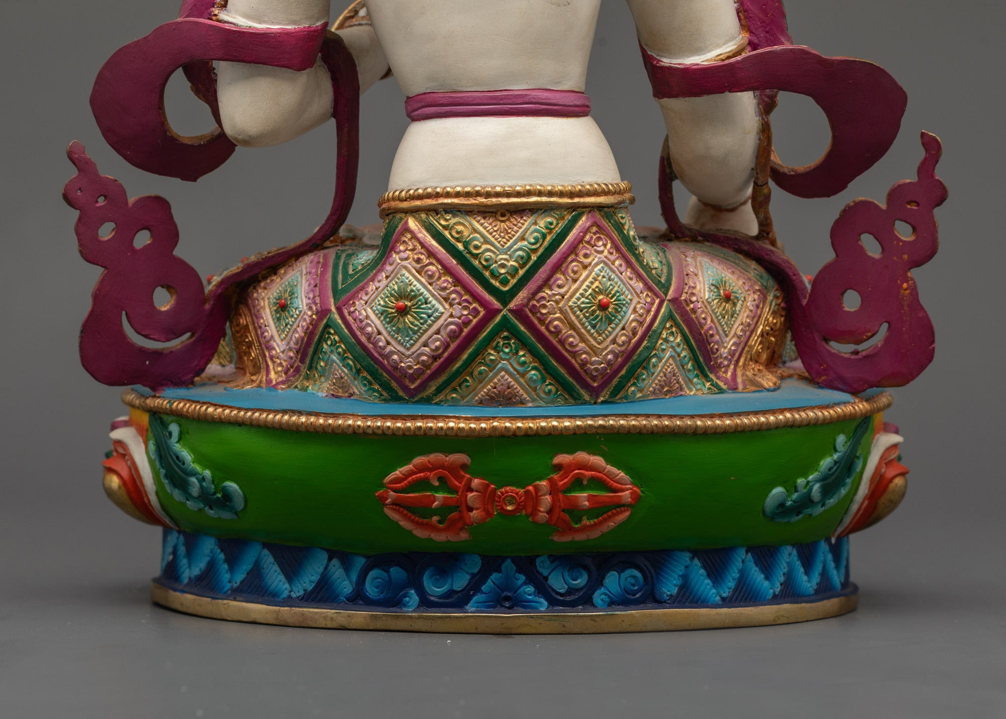 Beautifully Colored Tibetan Healing White Tara Statue