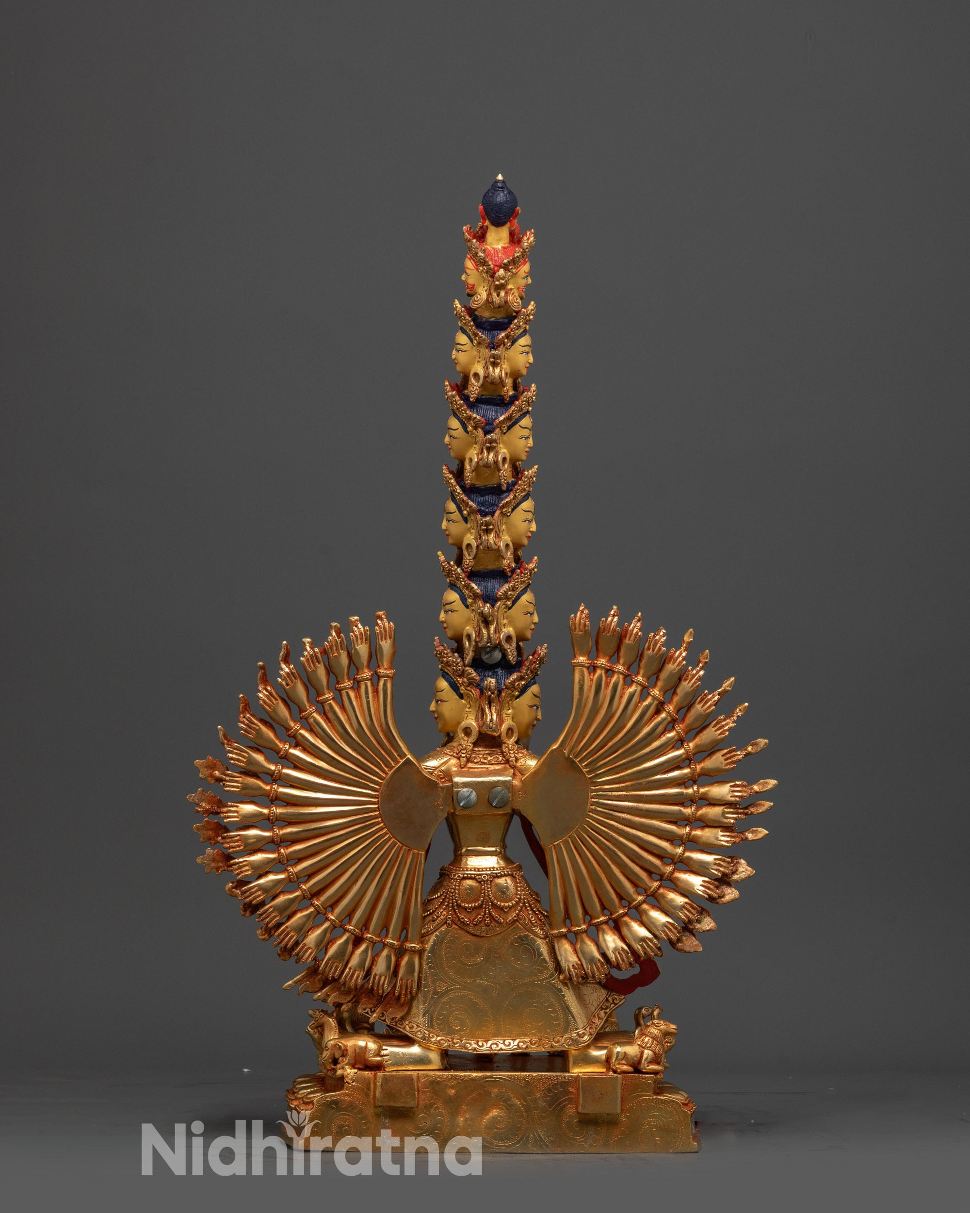 Handcrafted 1000-Armed Dukar Statue | Traditional Buddhist Artwork