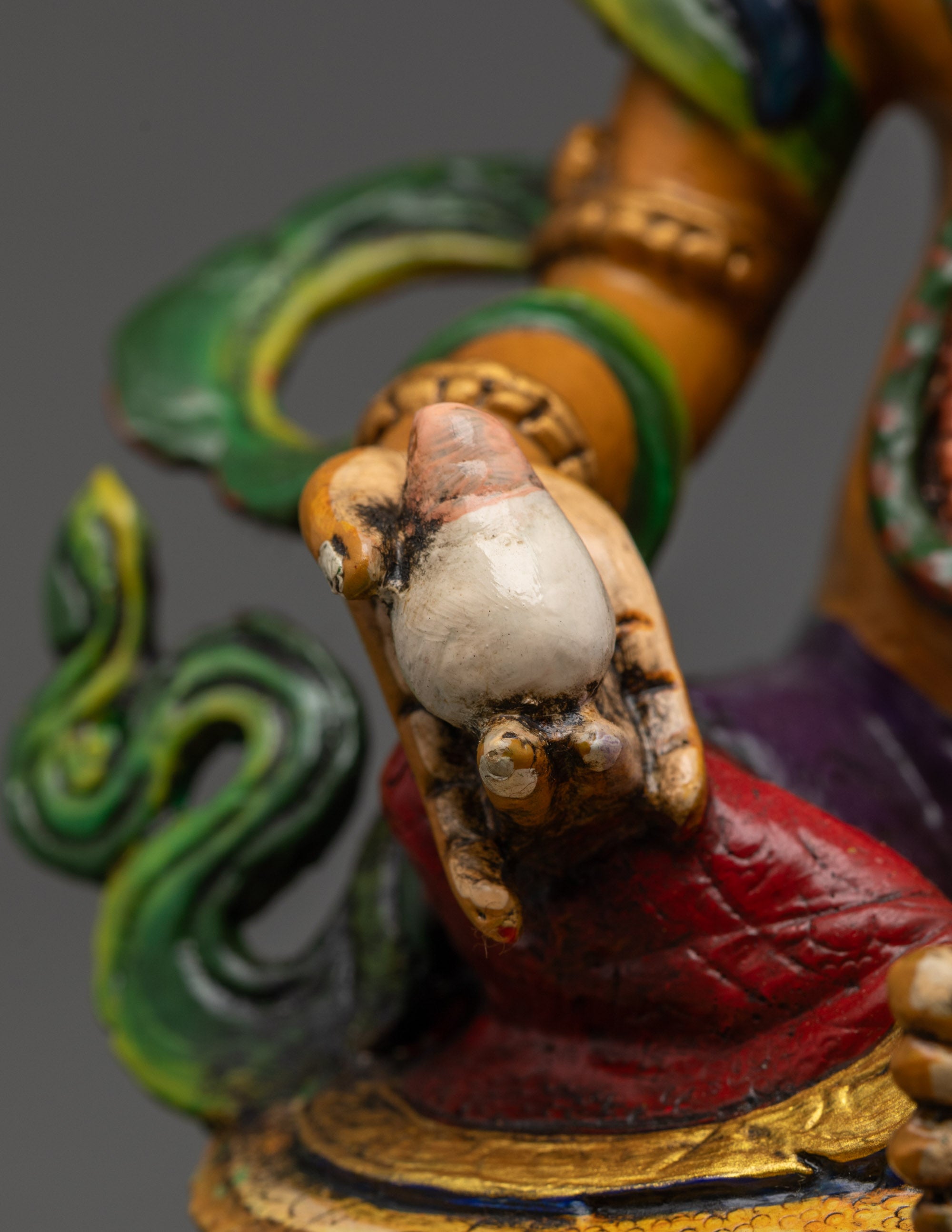 Handpainted Dzambhala Statue | Traditional Copper Buddhist Art