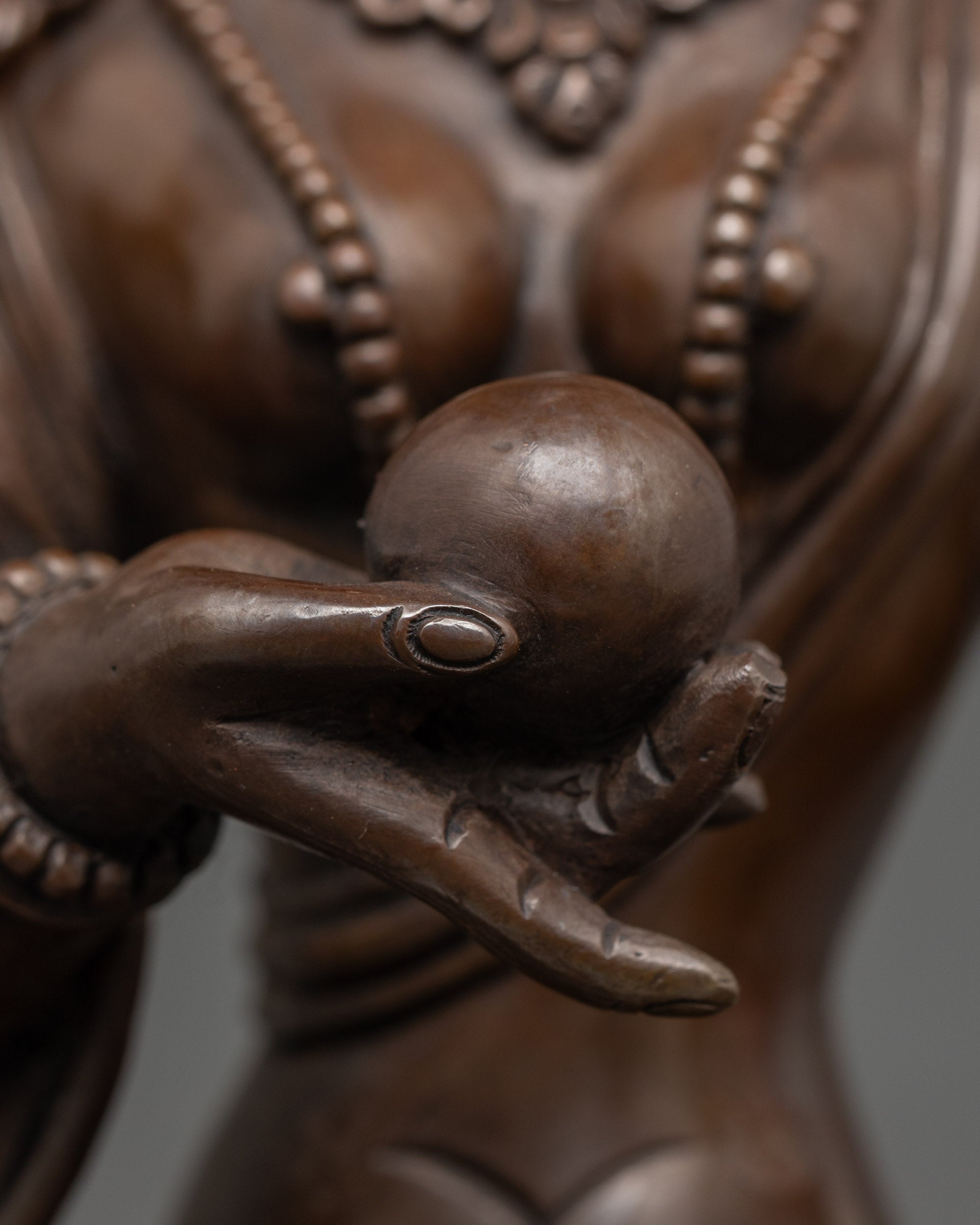 Oxidized Bodhisattva Ksitigarbha Statue | Nepalese Buddhist Art
