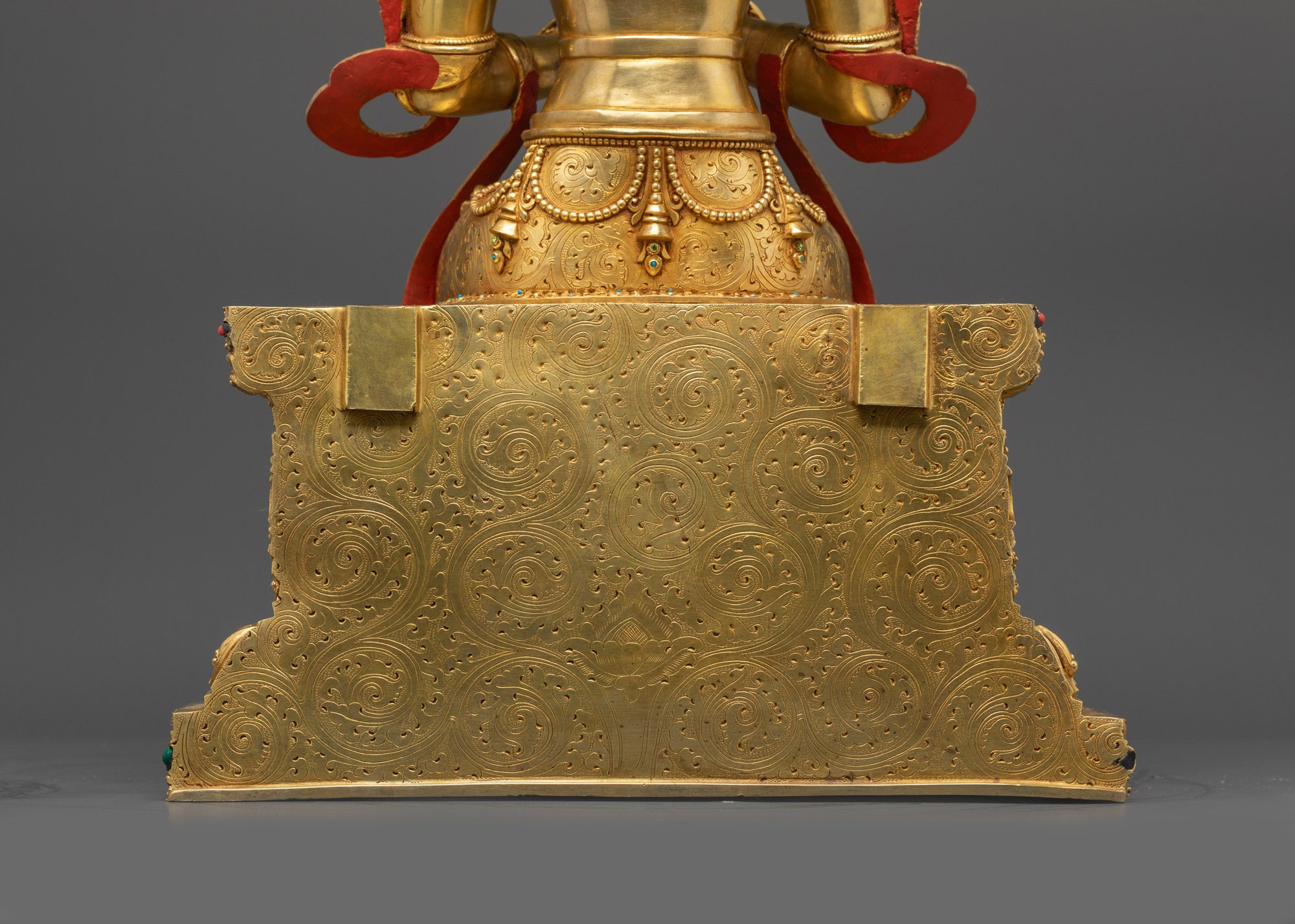 Maitreya Buddha Statue | Himalayan Artwork with 24K Gold-Gilded Face