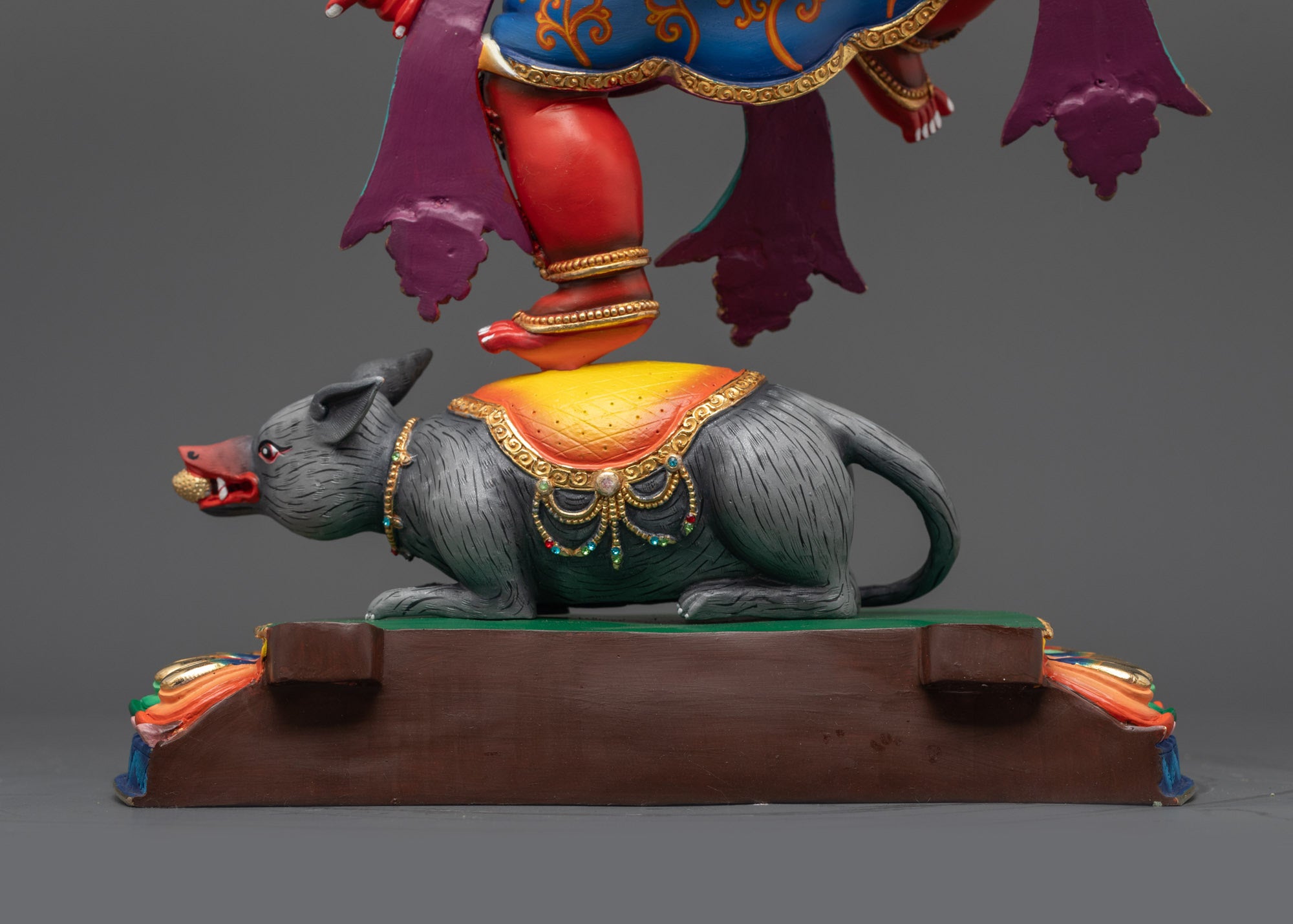 Premium Standing Rakta Ganesh Statue | Himalayan Nepalese Sacred Art
