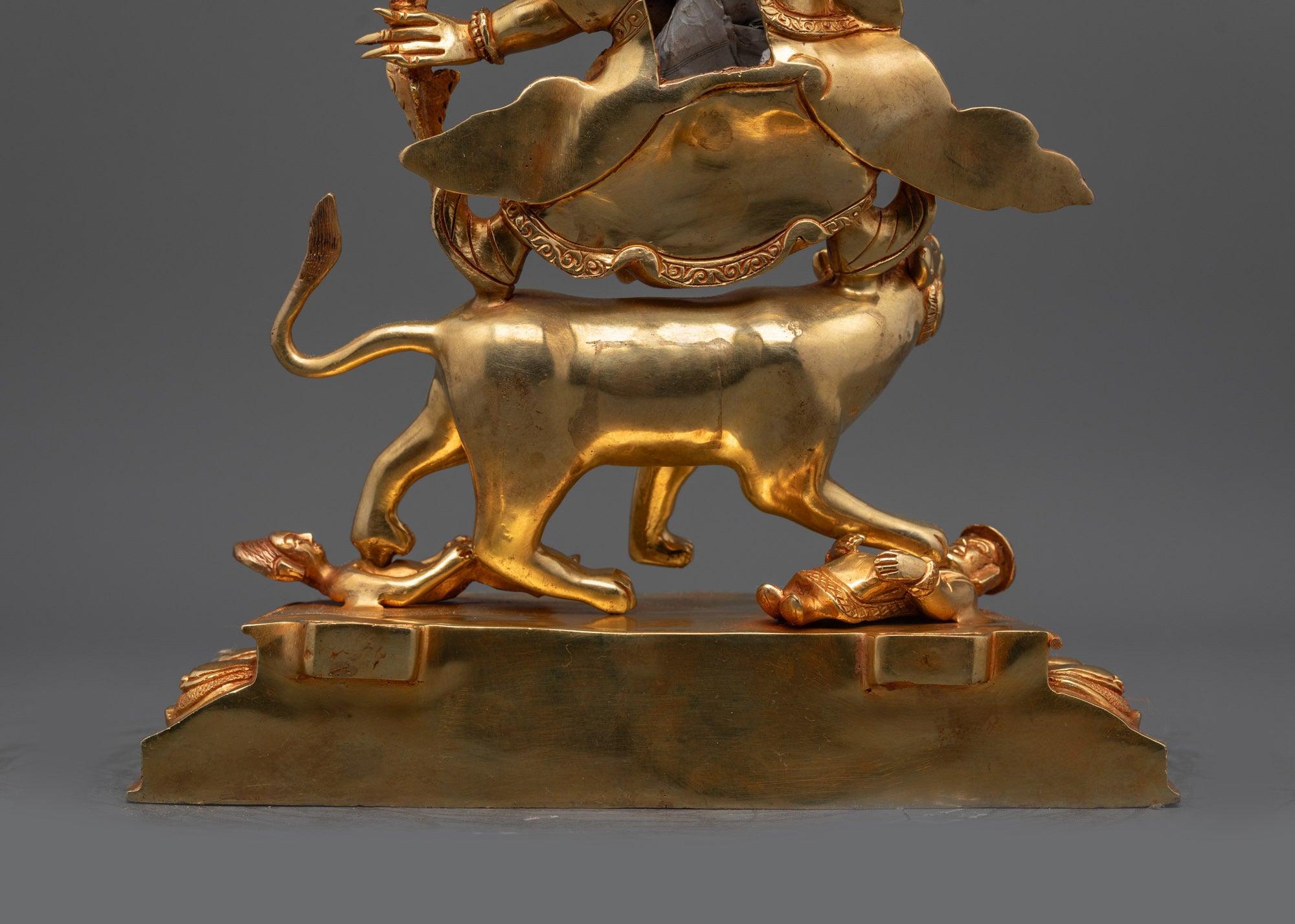 Wrathful Protector Dorje Drolo Sculpture | 24K Gold-Fire Gilded Statue