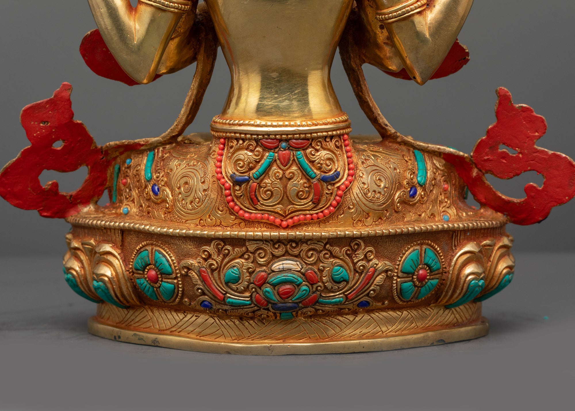 Tibetan Four Armed Handcrafted Chenrezig Statue