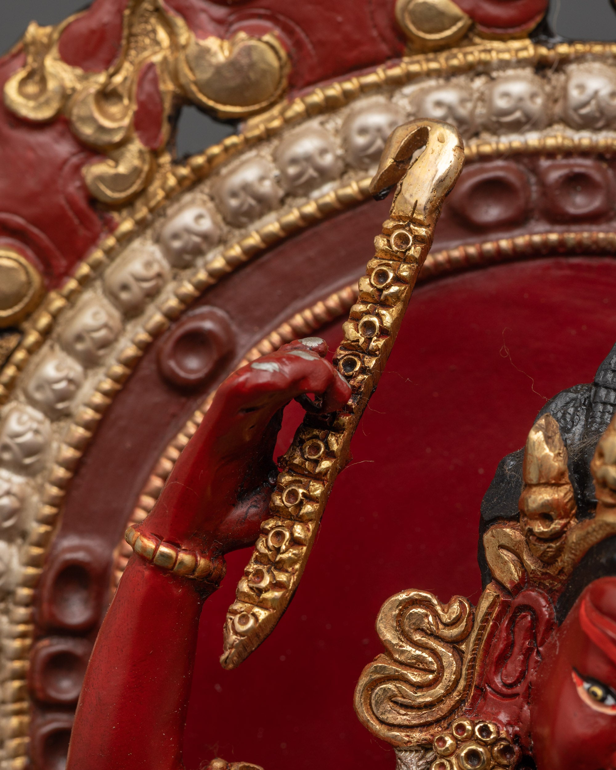 Traditionally Crafted Red Colored Kurukulla Statue For Sale
