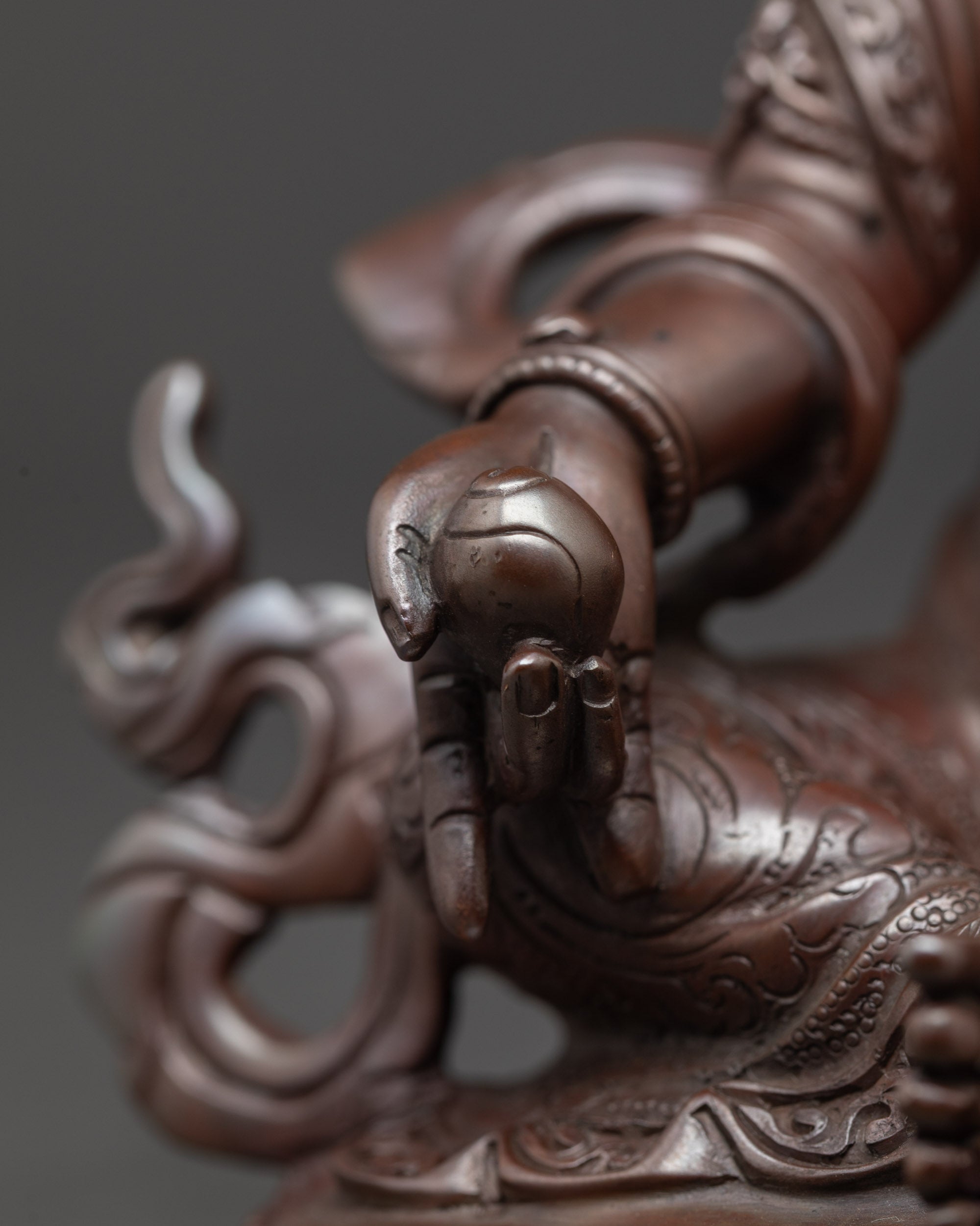 Black Oxidized Dzambhala Sculpture | Handmade Guardian of Treasures