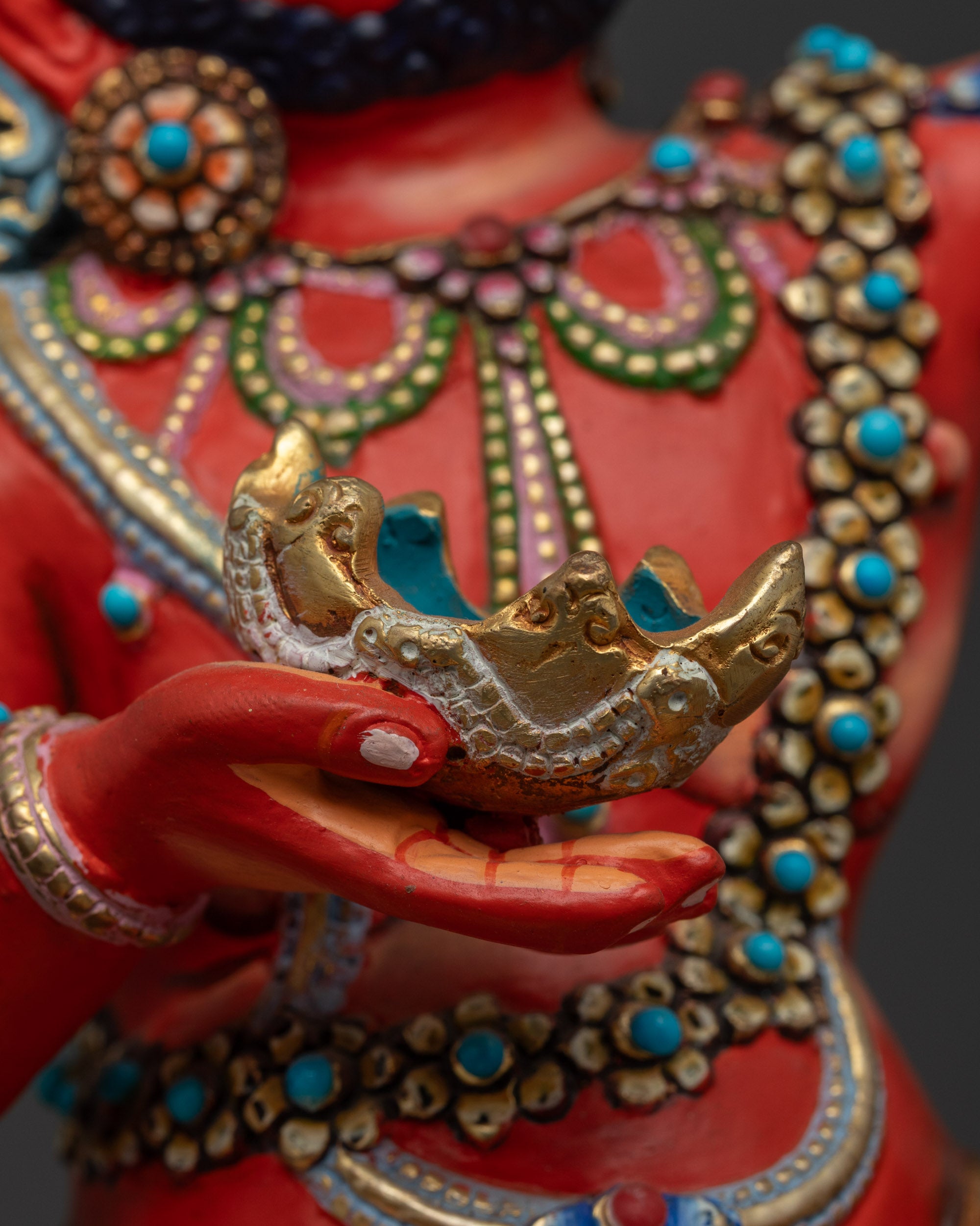Red Hued Virupa Statue | Spiritual Sculpture for Spiritual Altars