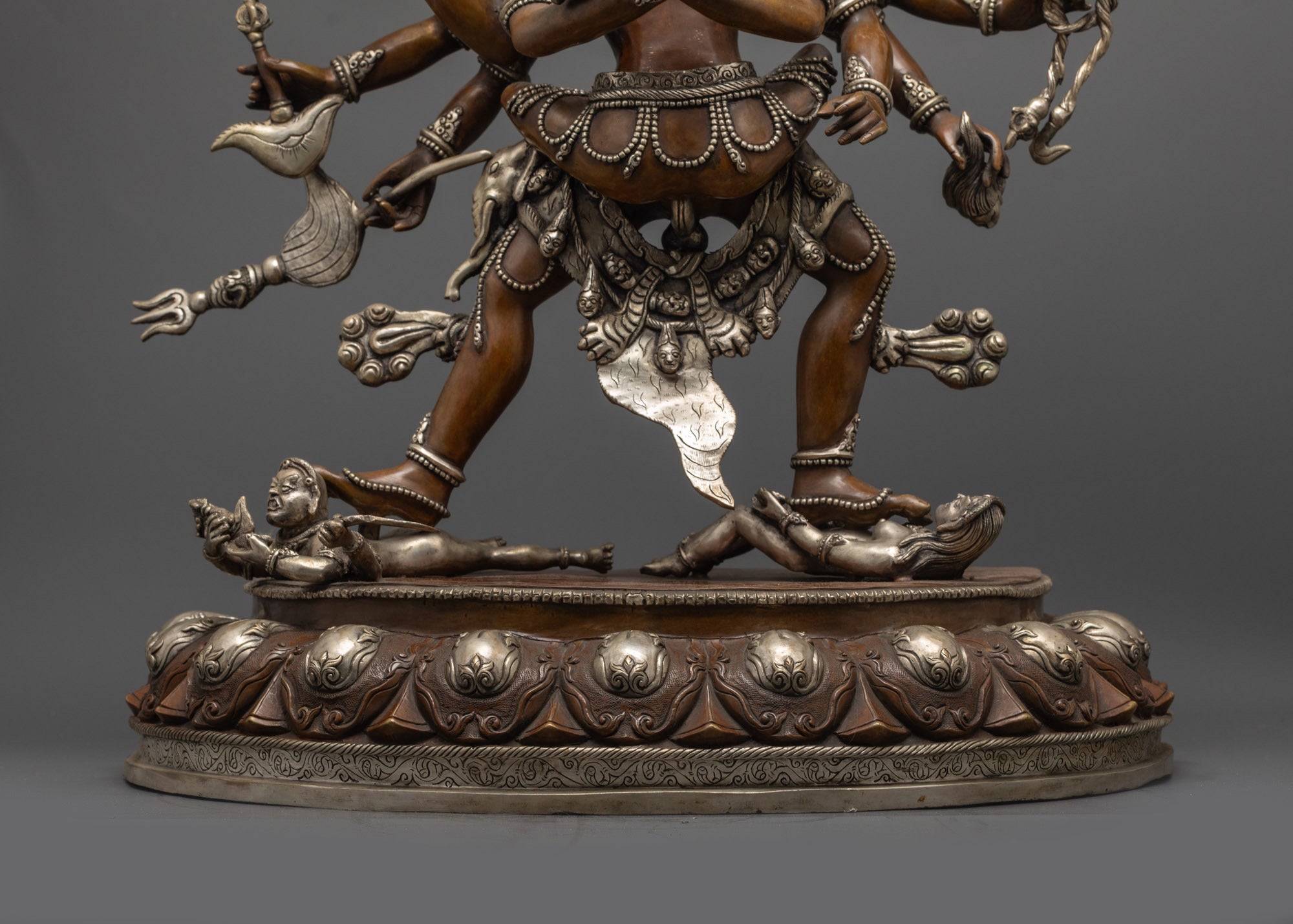 Oxidized Tantra Kalachakra Statue | Wheel of Time Deity for Rituals