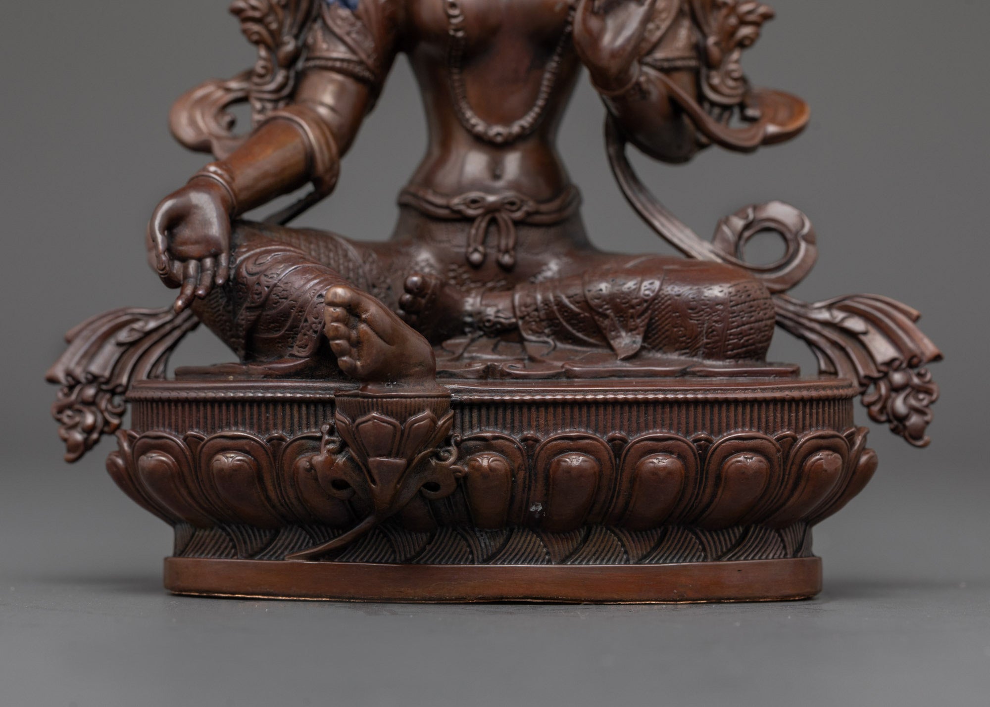 Oxidized Green Tara Statue | Handcrafted Tibetan Buddhist Deity