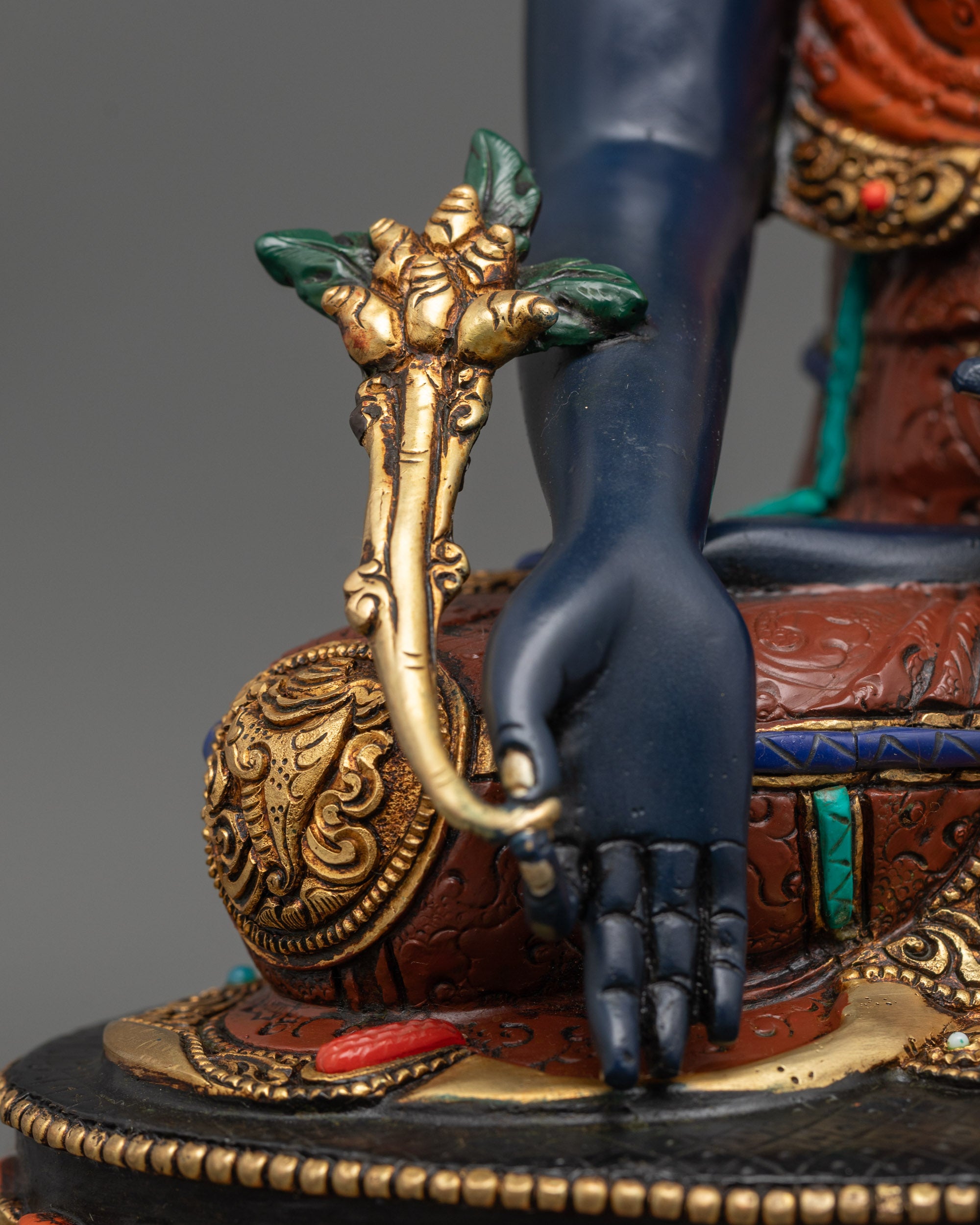Blue Bhaisajyaguru Statue | Traditional Nepalese Idol for Healing