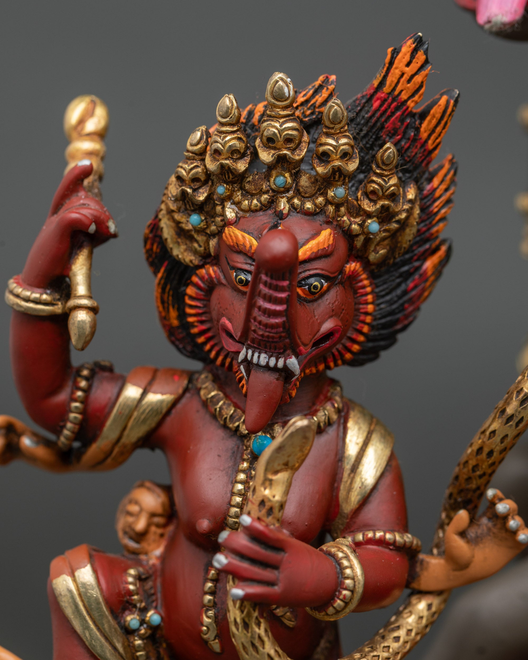 Palden Lhamo Statue | Hand-Painted Tibetan Buddhist Sculpture