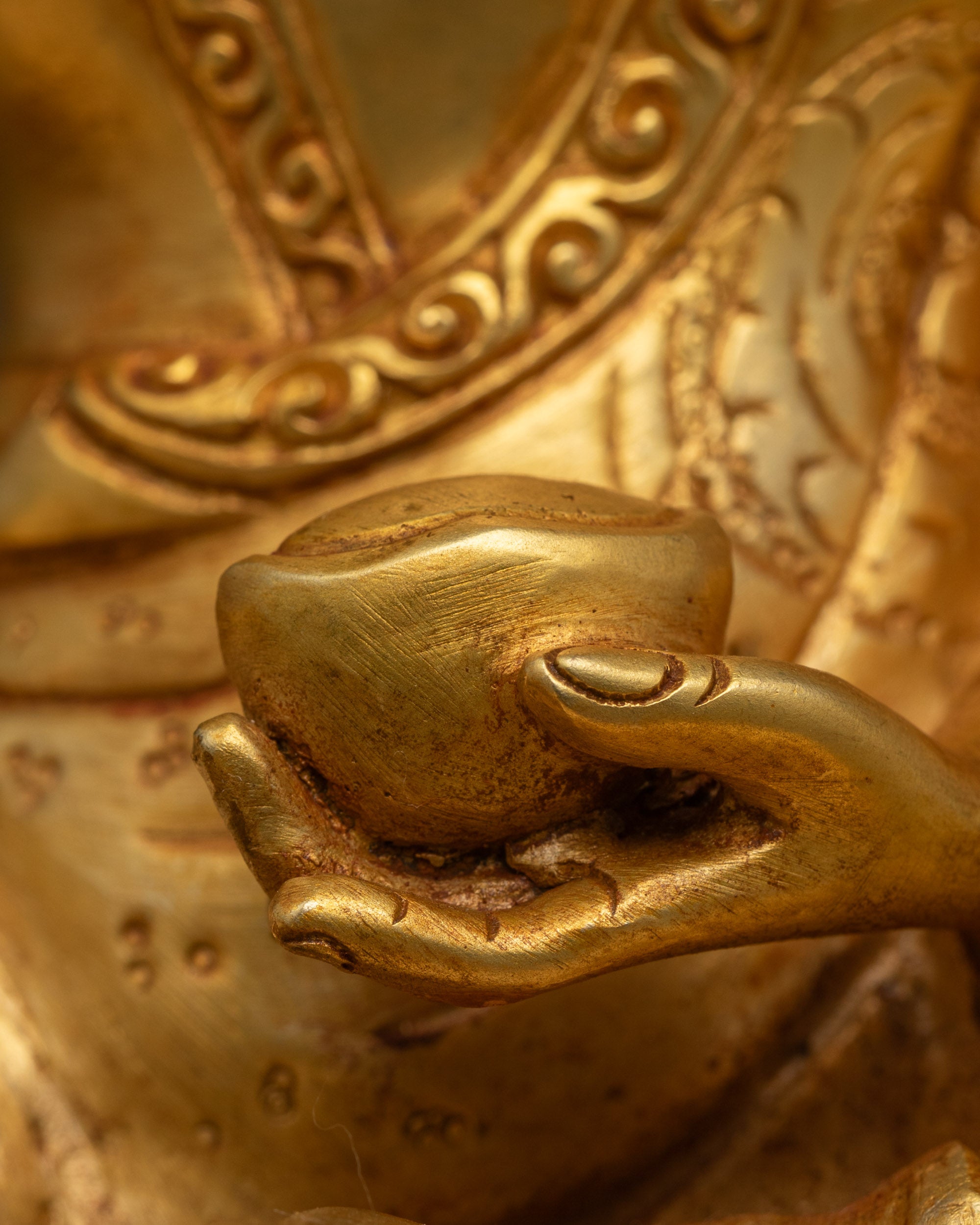 Buddhist Master Milarepa Statue | Detailed 24K Gold-Gilded Face