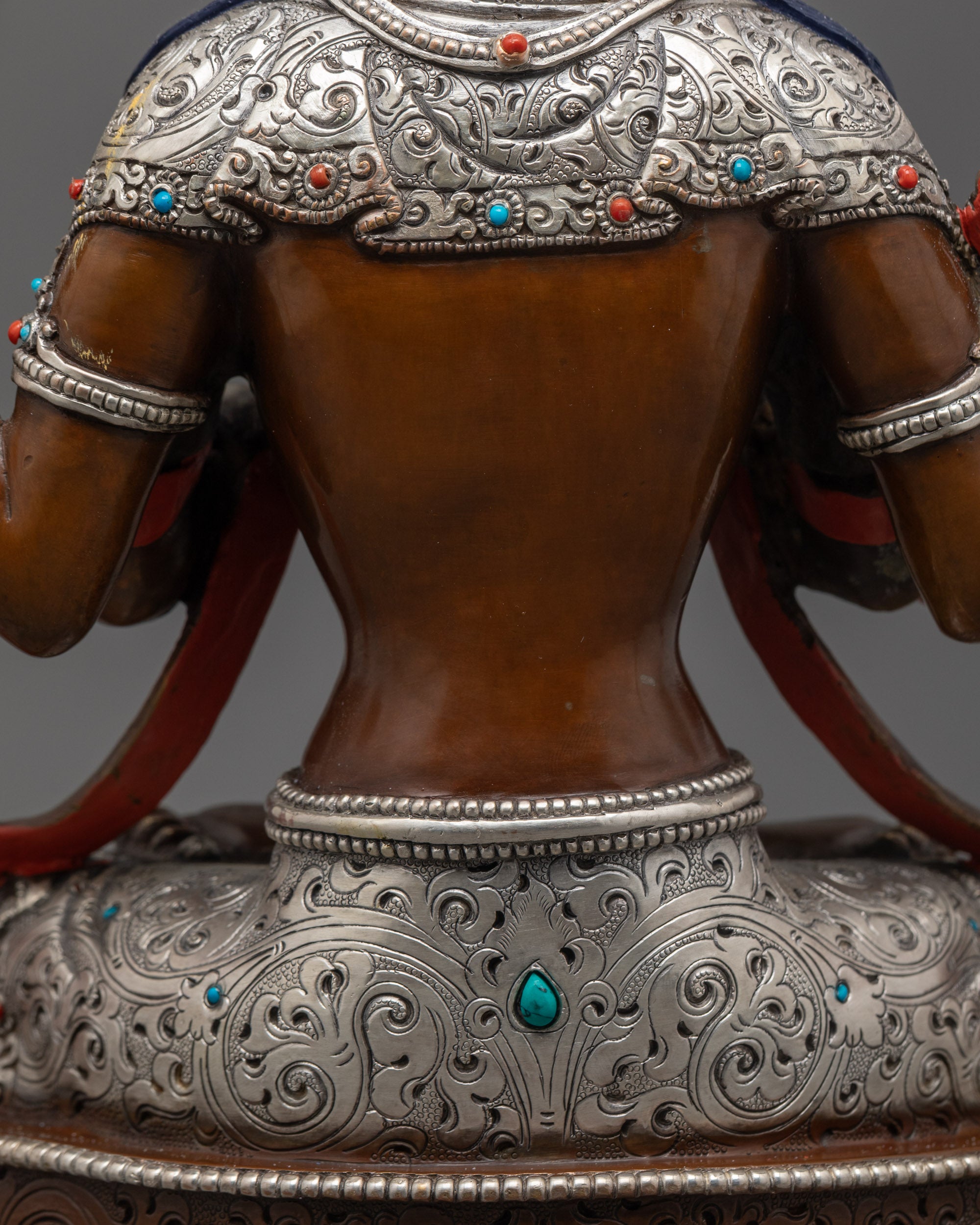 Nepalese Oxidized Chenrezig Statue | Himalayan Buddhist Art