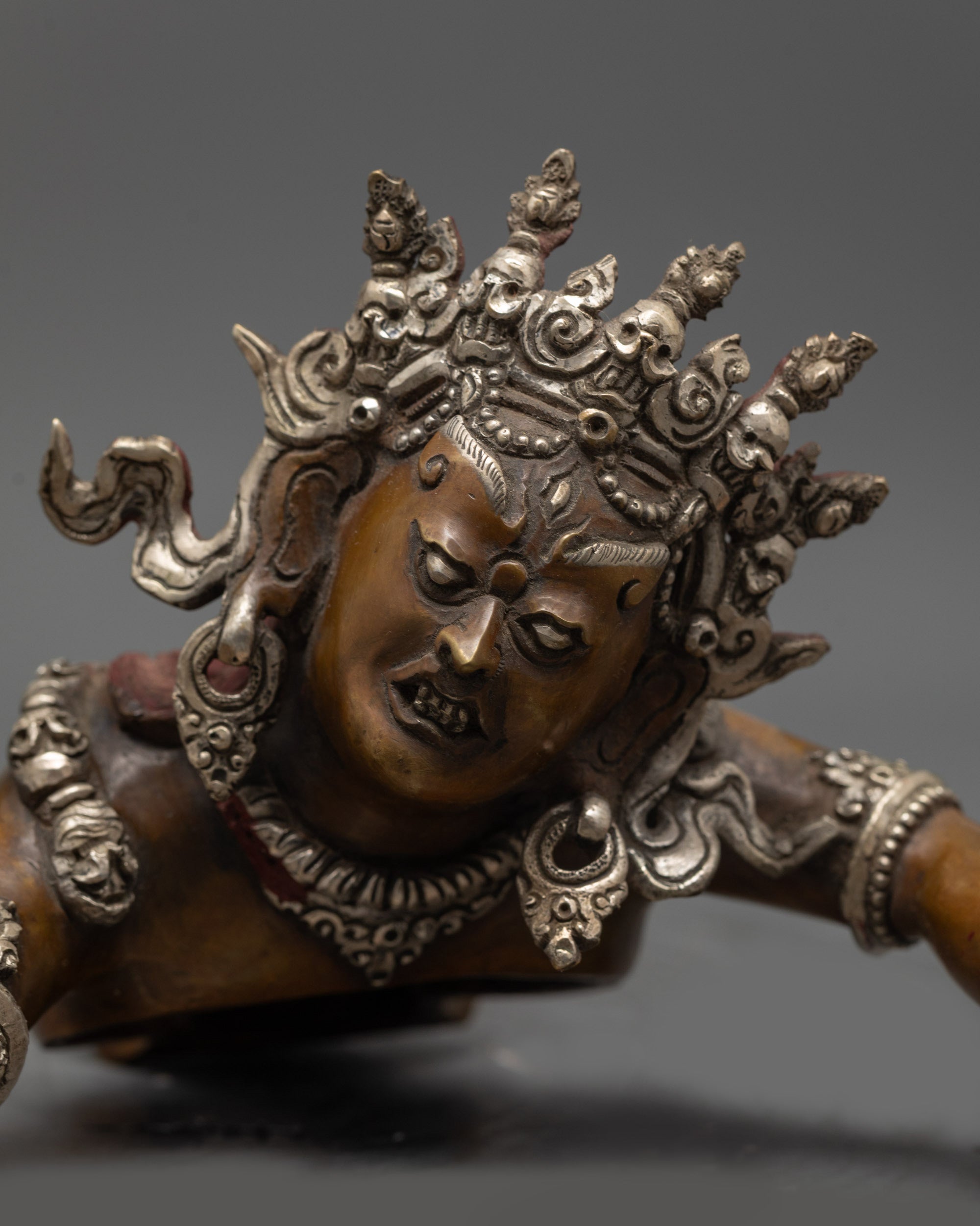 Oxidized Tantra Kalachakra Statue | Wheel of Time Deity for Rituals