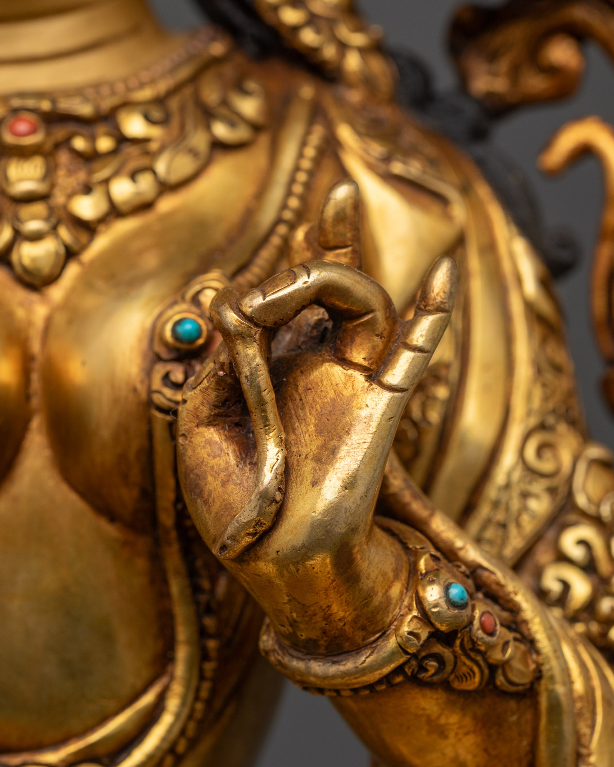 Tranquil Green Tara Statue | Original Handmade Buddhist Sculpture