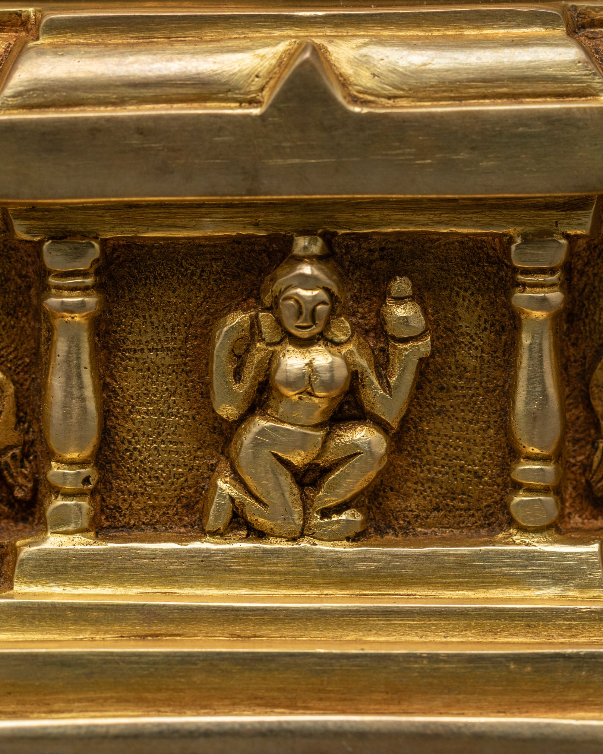 Sacred Gold Fire-Gilded Shakyamuni Buddha Sculpture | Spiritual Art