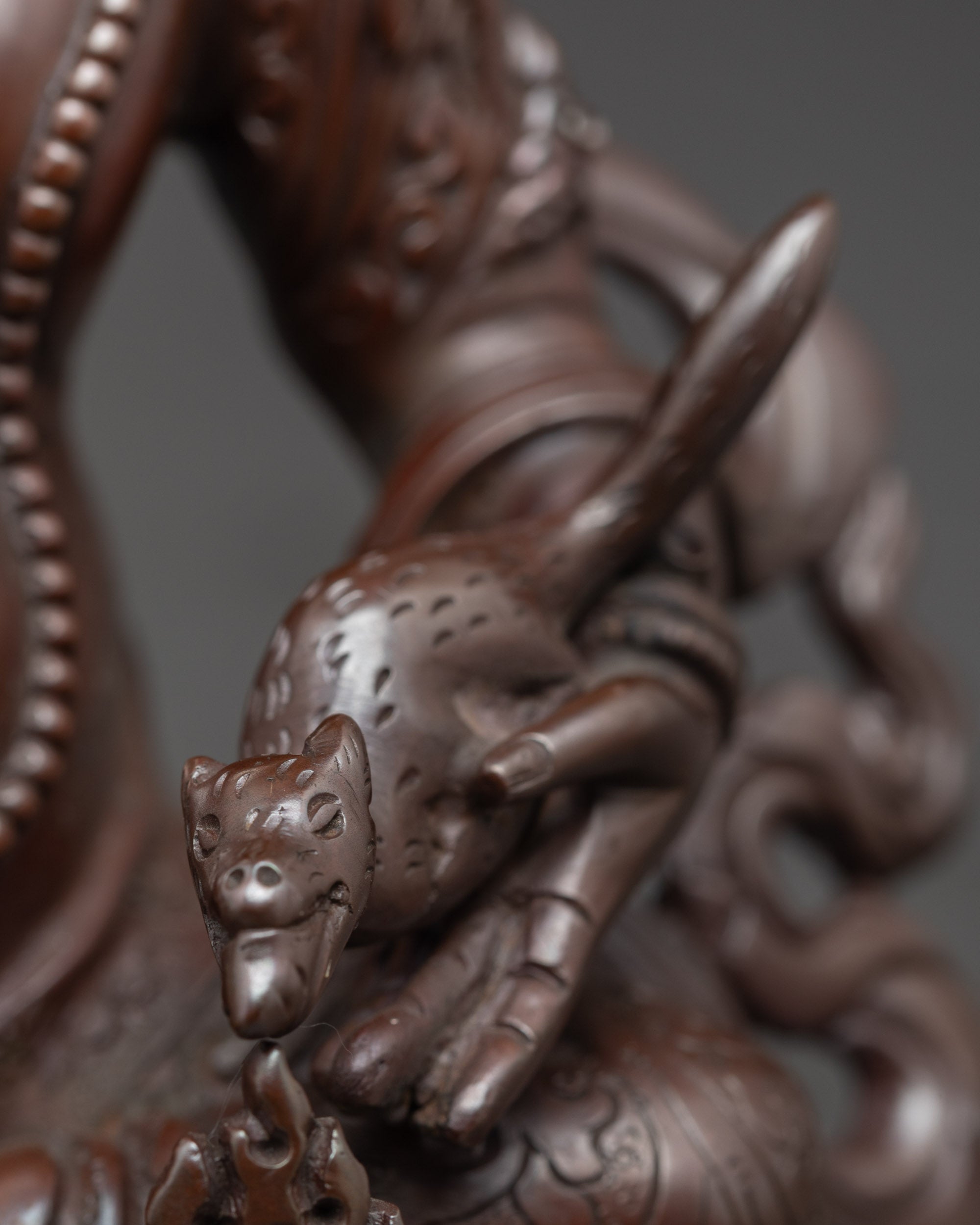 Black Oxidized Dzambhala Sculpture | Handmade Guardian of Treasures