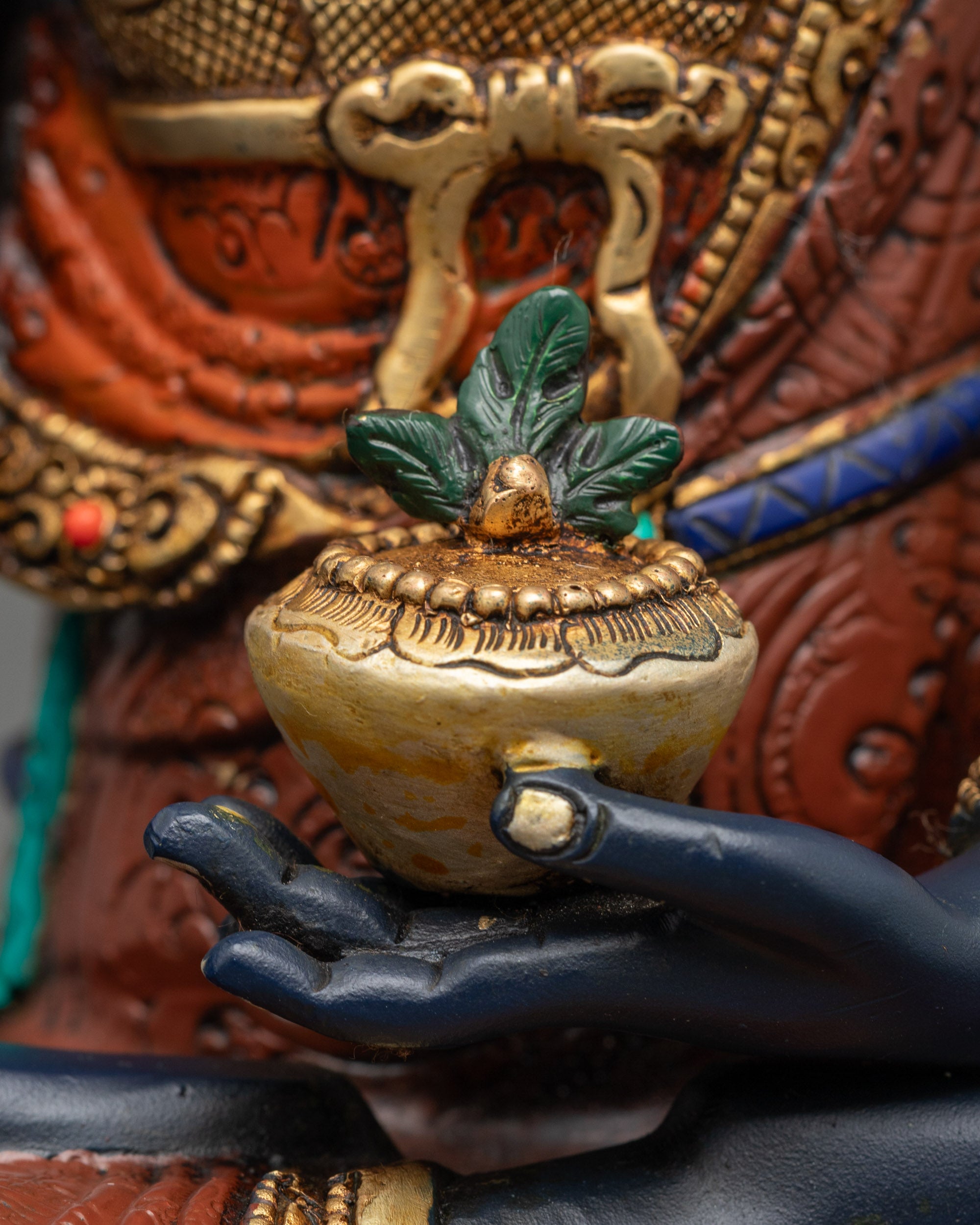 Blue Bhaisajyaguru Statue | Traditional Nepalese Idol for Healing