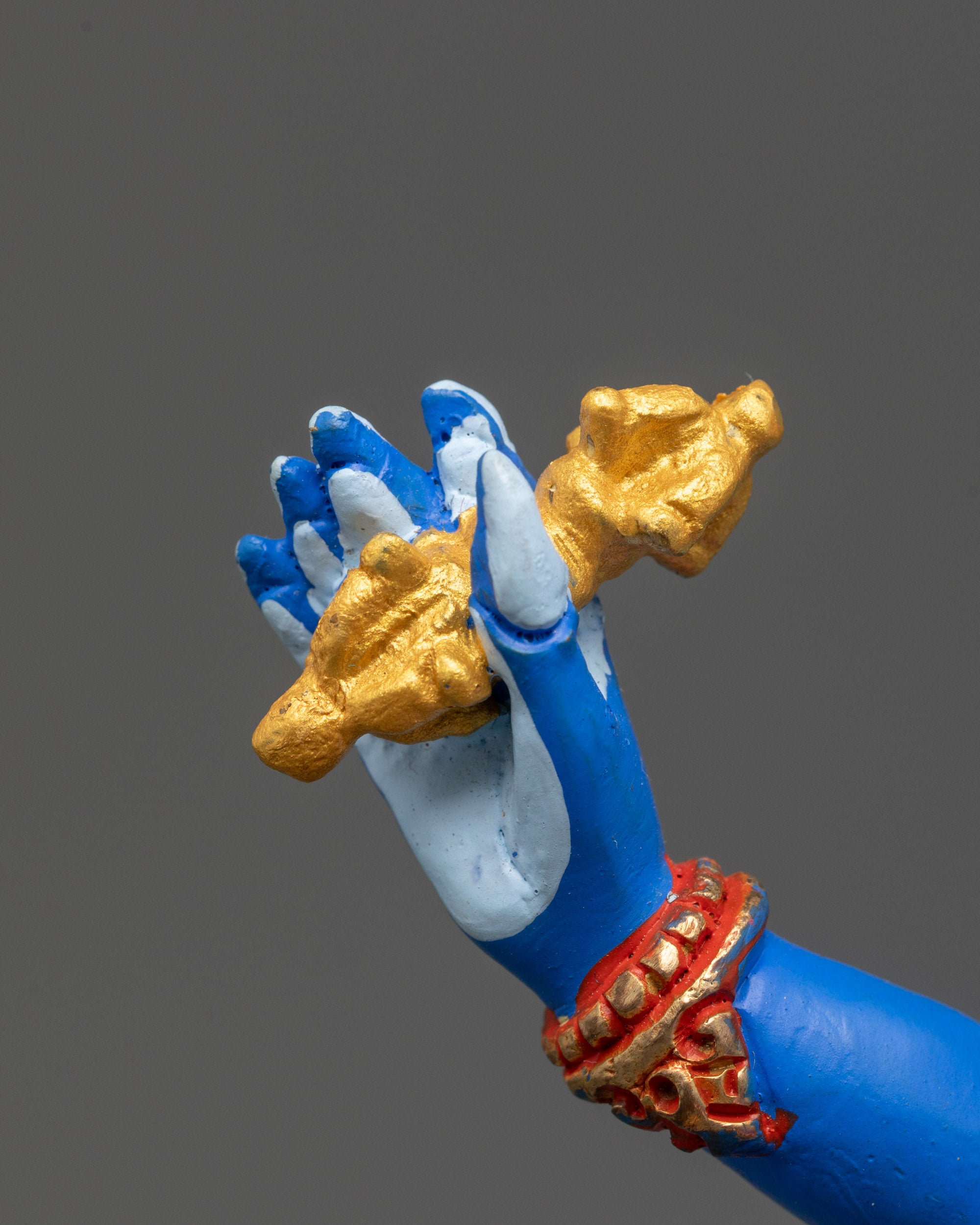 Colored Four-Armed Vajrapani Statue | Spiritual Buddhist Artwork