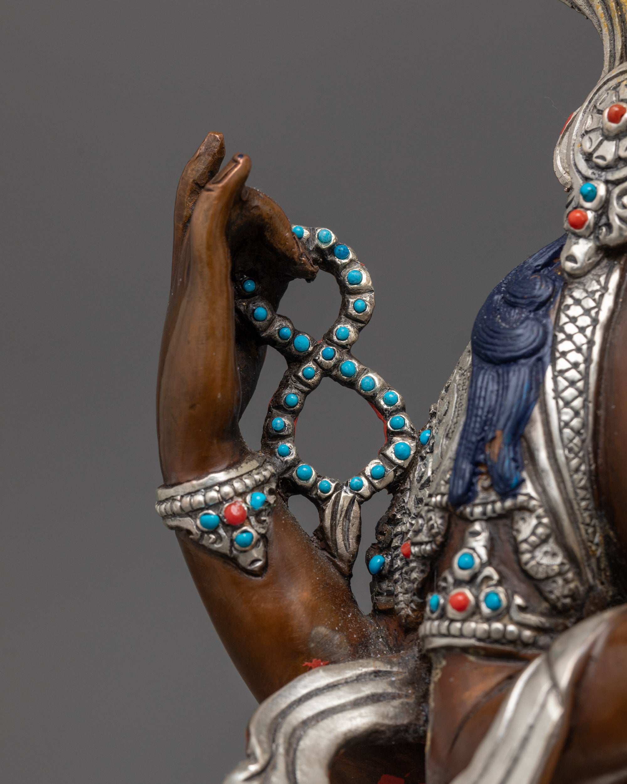 Nepalese Oxidized Chenrezig Statue | Himalayan Buddhist Art