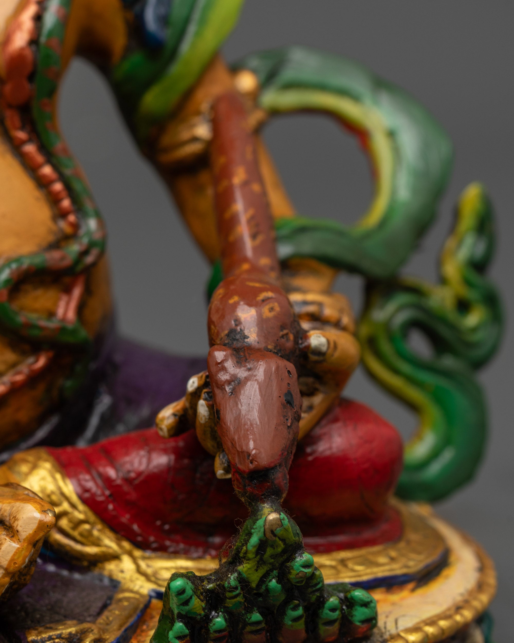 Handpainted Dzambhala Statue | Traditional Copper Buddhist Art