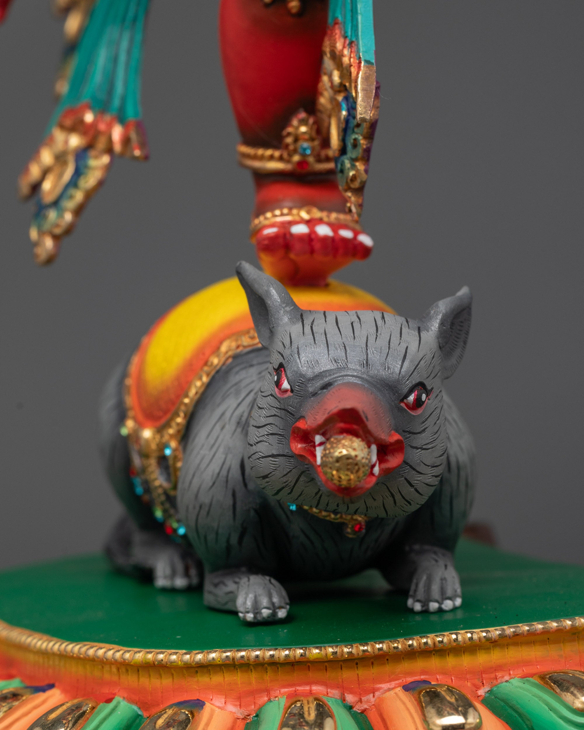 Premium Standing Rakta Ganesh Statue | Himalayan Nepalese Sacred Art
