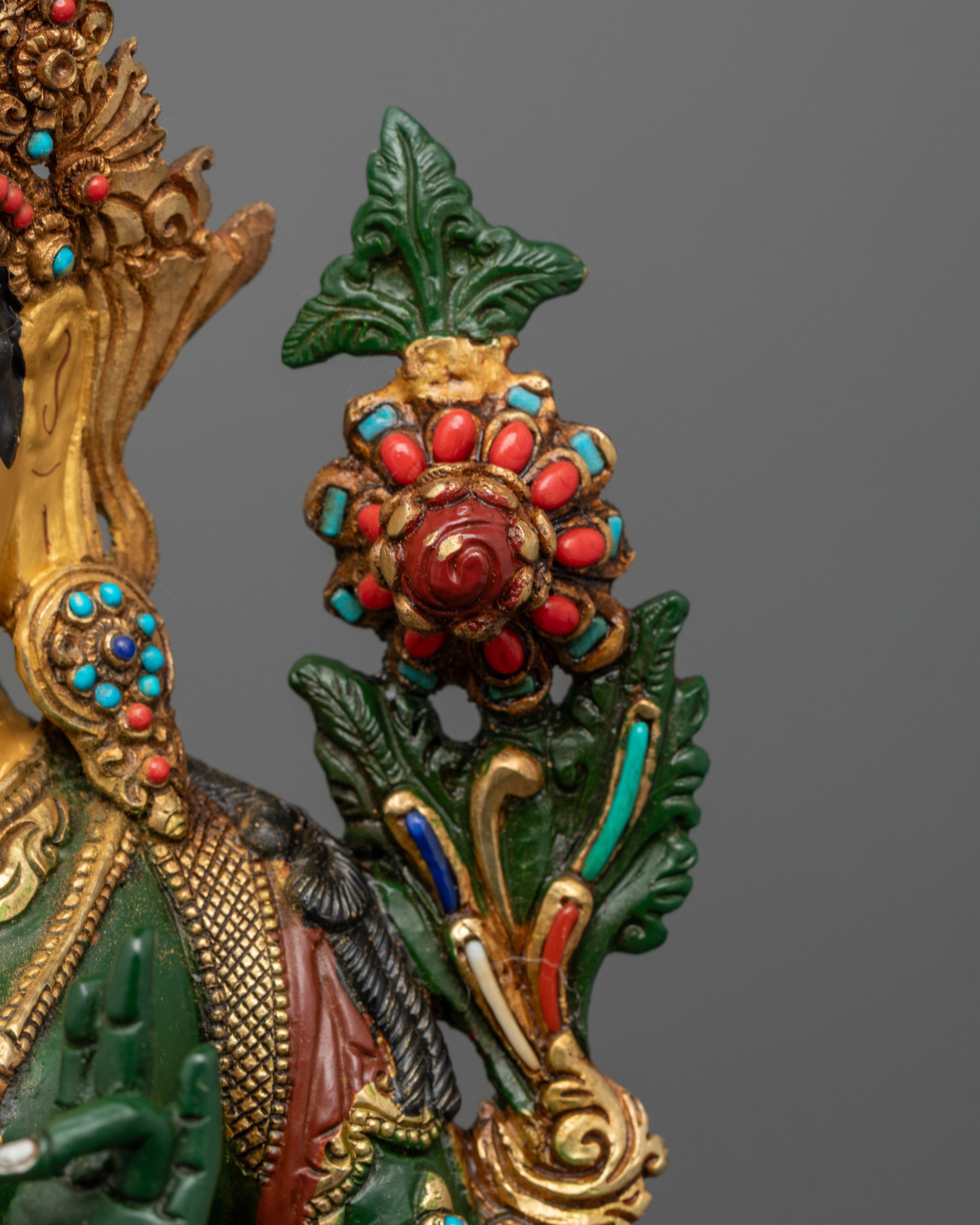 Premium Green Colored Green Tara Statue | Himalayan Artwork
