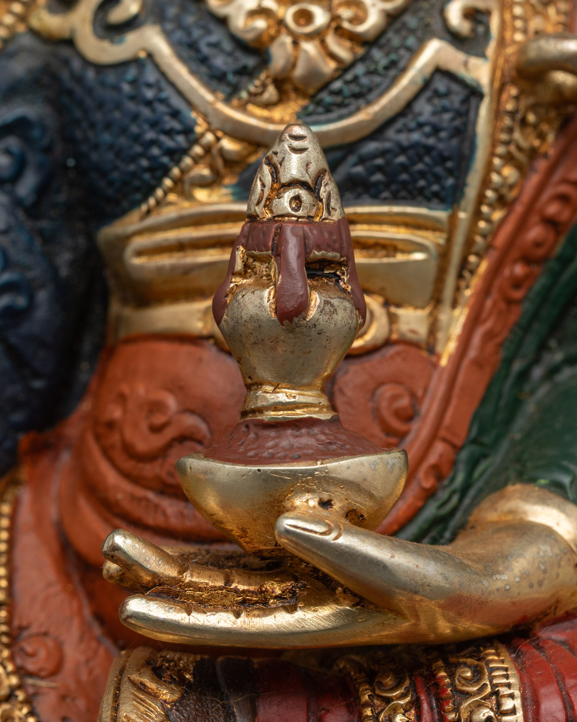 Colored Padmasambhava Statue | Sacred Guru Idol for Spiritual Practice