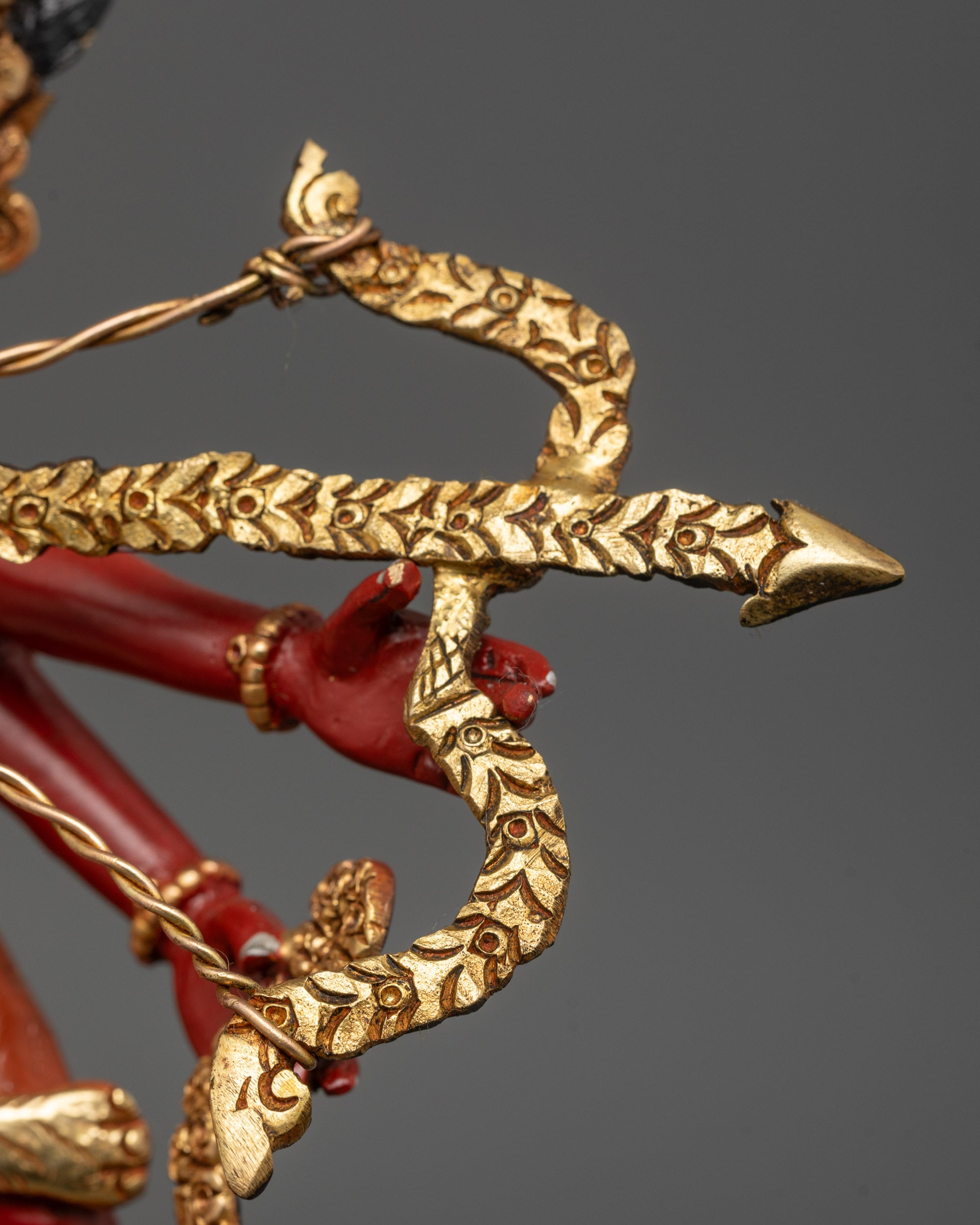 Traditionally Crafted Red Colored Kurukulla Statue For Sale
