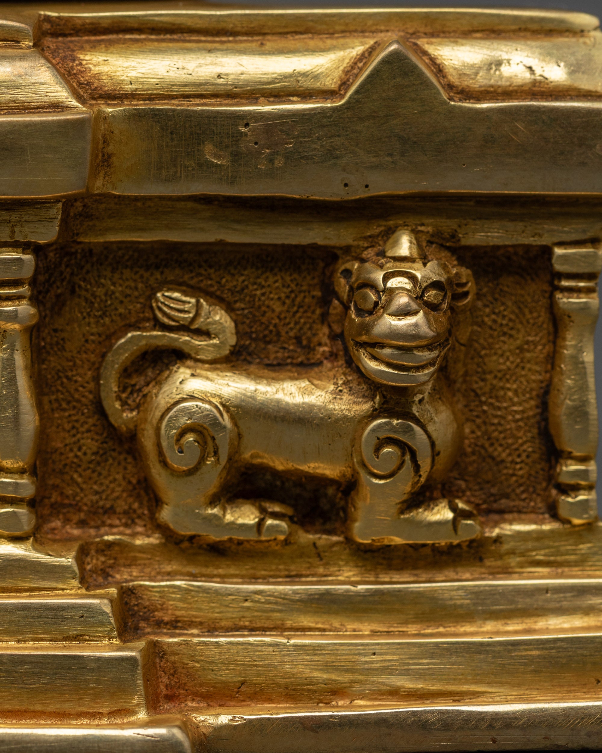 Sacred Gold Fire-Gilded Shakyamuni Buddha Sculpture | Spiritual Art