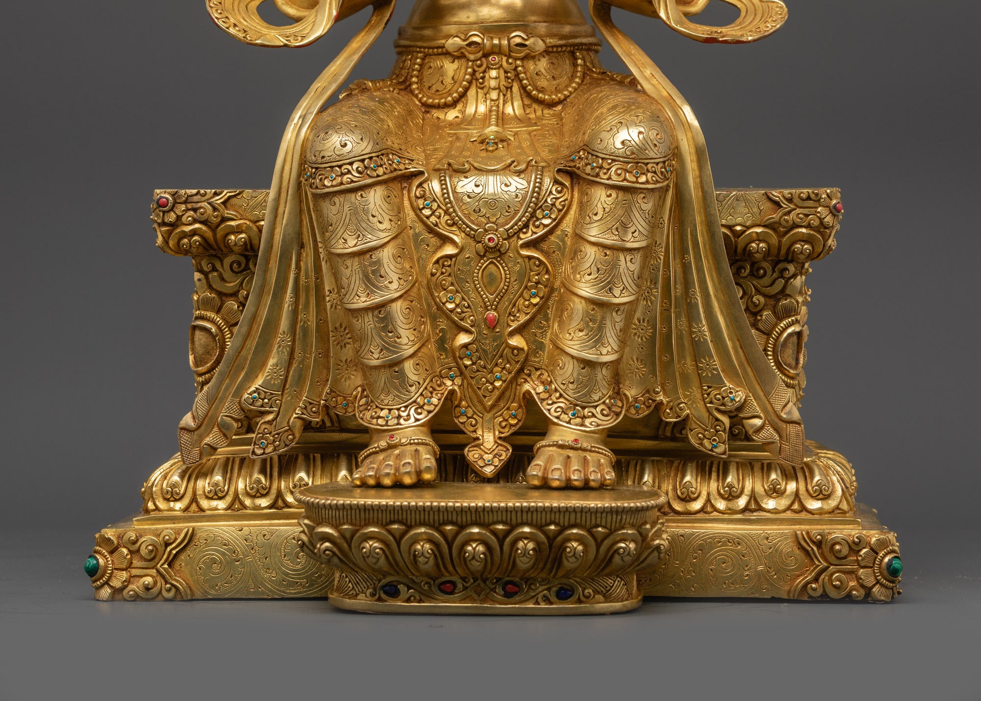Maitreya Buddha Statue | Himalayan Artwork with 24K Gold-Gilded Face